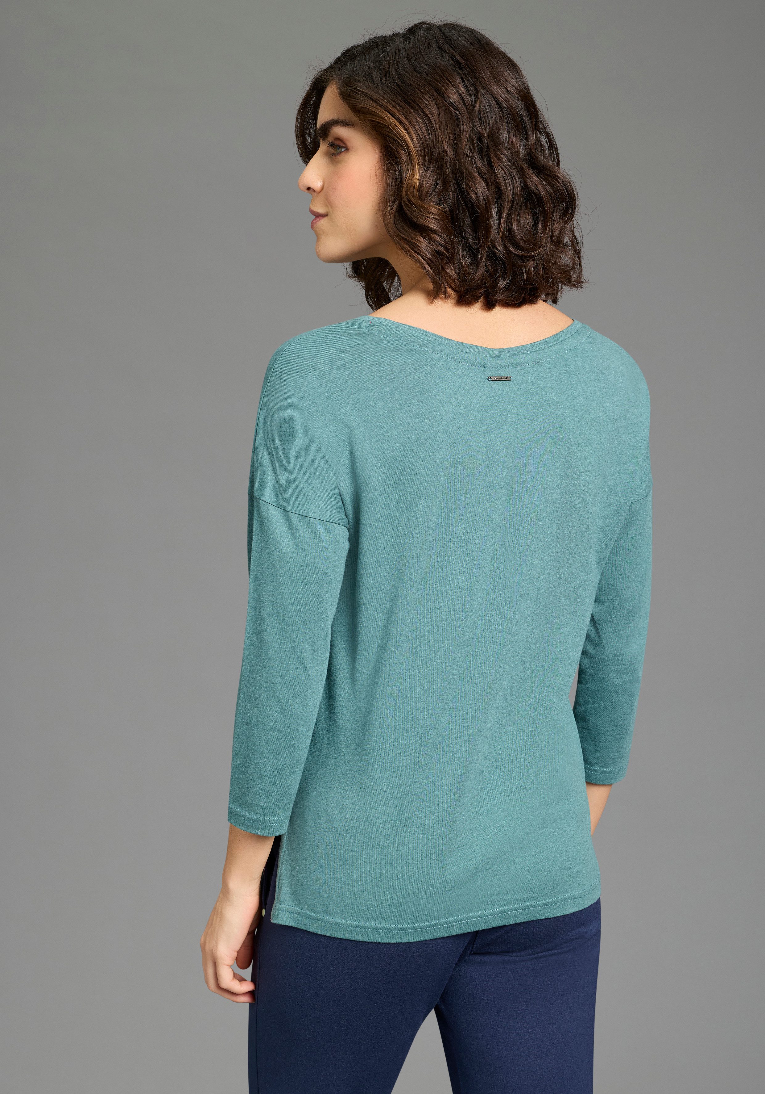 KangaROOS 3/4-Arm-Shirt Loose Fit Passform, 3/4-Ärmel, Rundhalsausschnitt