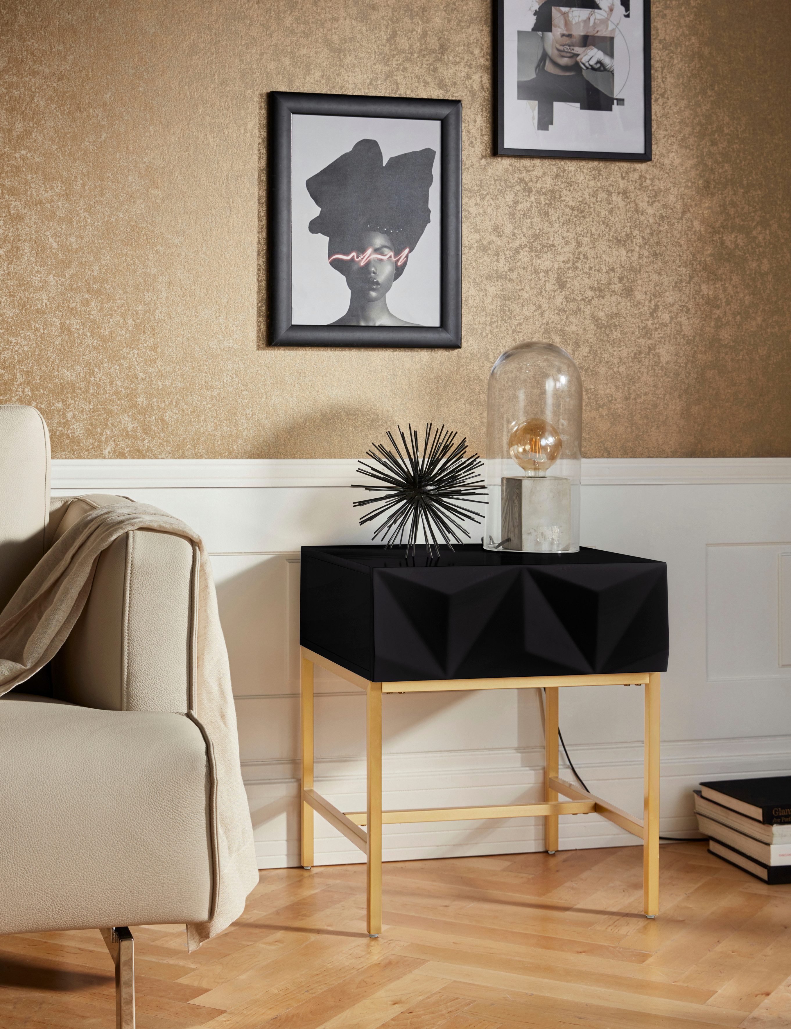 Leonique Beistelltisch Minfi, TOPSELLER!, OTTOs Choice, Schublade mit 3D-Fr günstig online kaufen