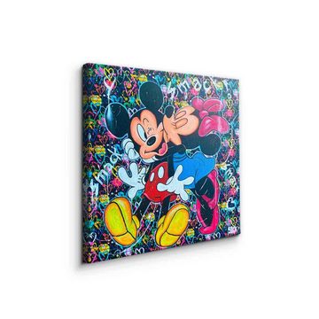 DOTCOMCANVAS® Leinwandbild Smack, Micky Maus Leinwandbild smack Minnie Maus Kuss Comic quadratisch