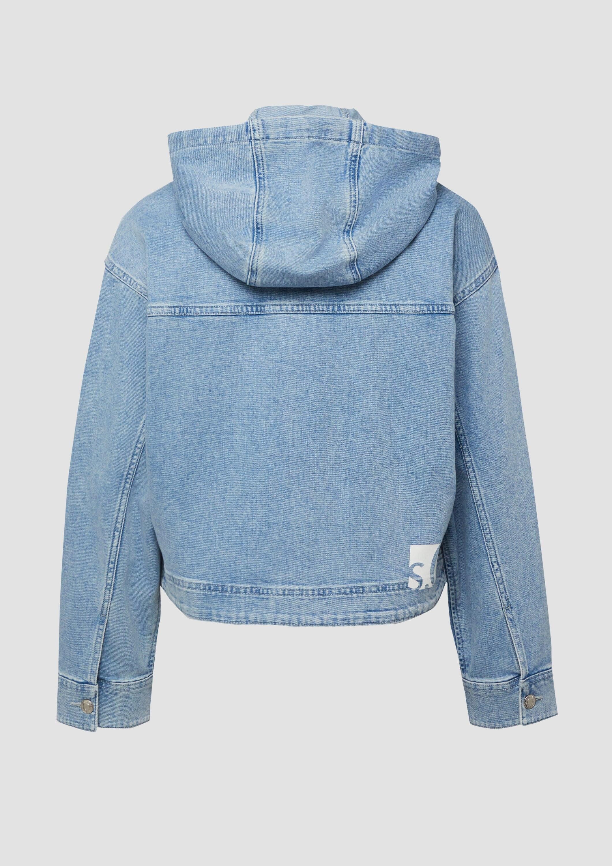 s.Oliver Funktionsjacke Indoor-Jacke Denim-Jacke mit Kapuze im Relaxed Fit