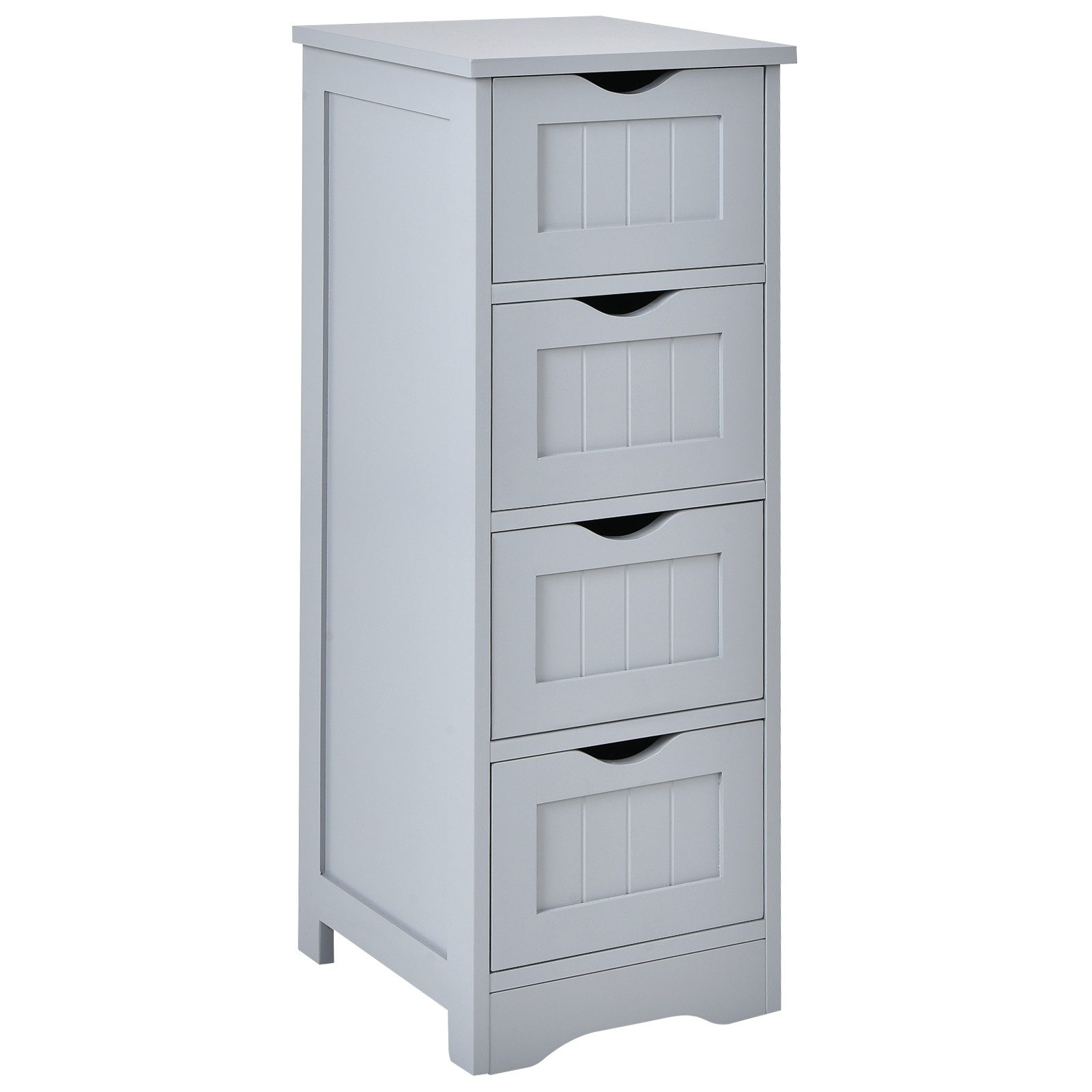 COSTWAY Badkommode Badezimmerschrank, mit 4 Schubladen, 82cm,Kippsicherung