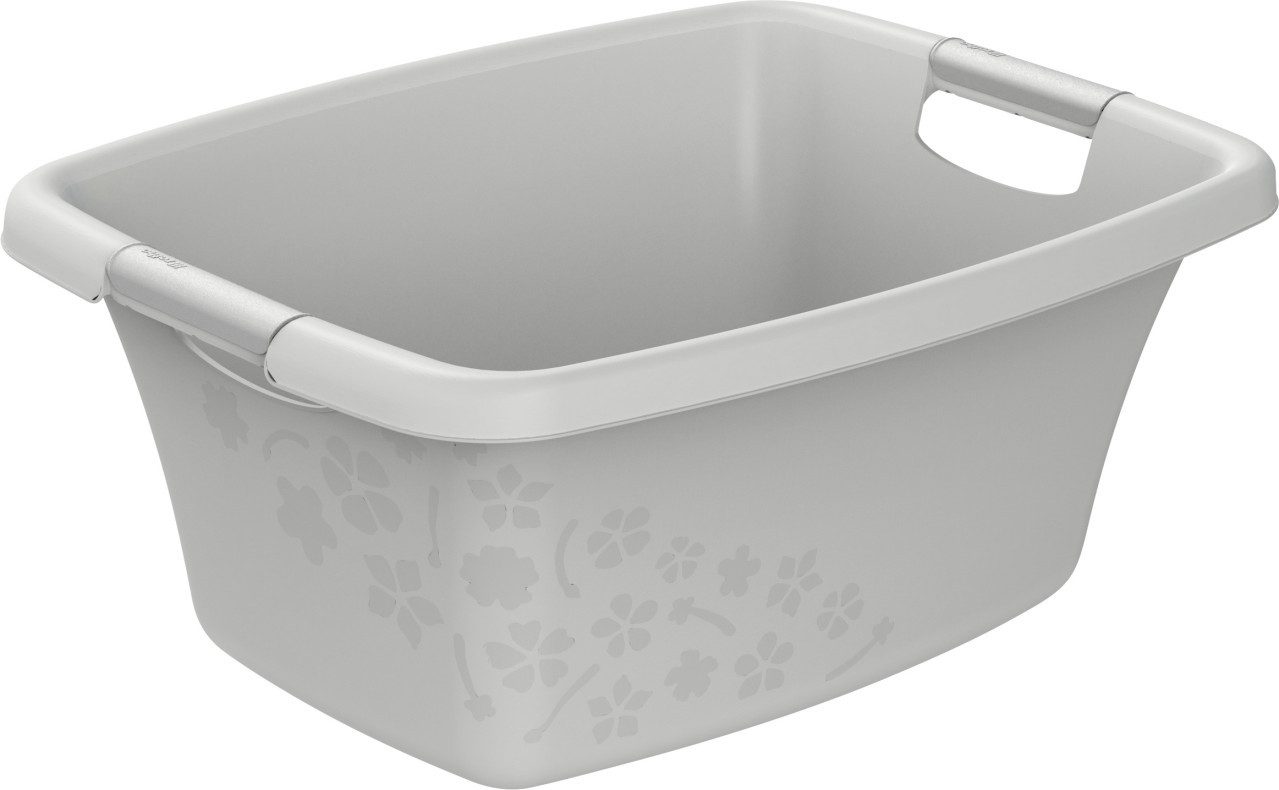 ROTHO Wäschewanne Rotho Wäschewanne Flowers 25 L kühles grau