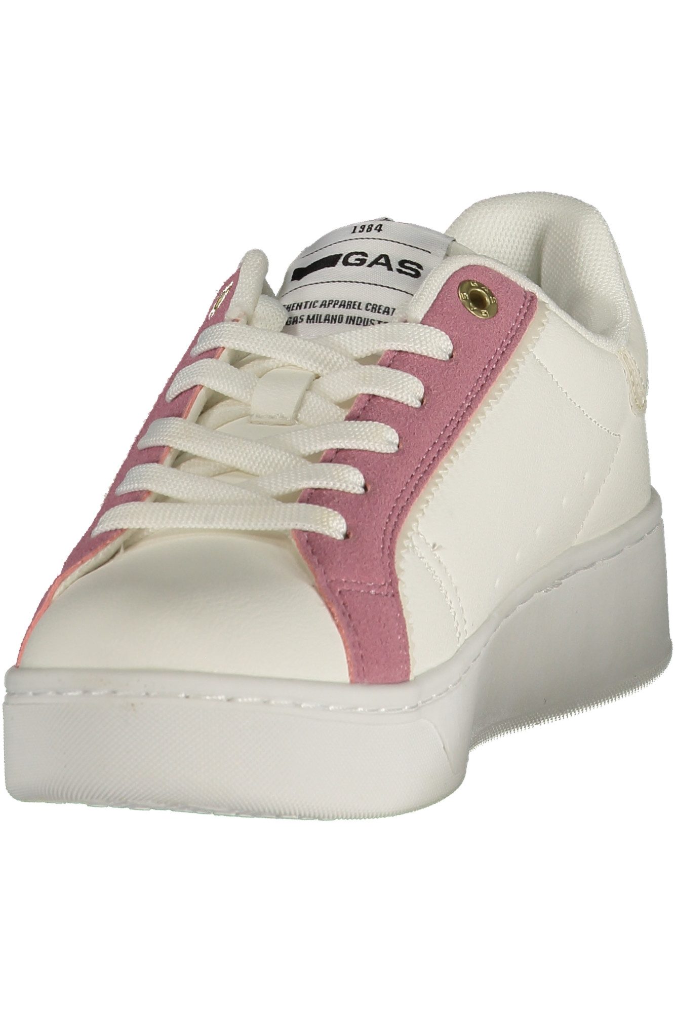GAS Sneaker Damen Sportschuh in Weiß mit Rosa Details und