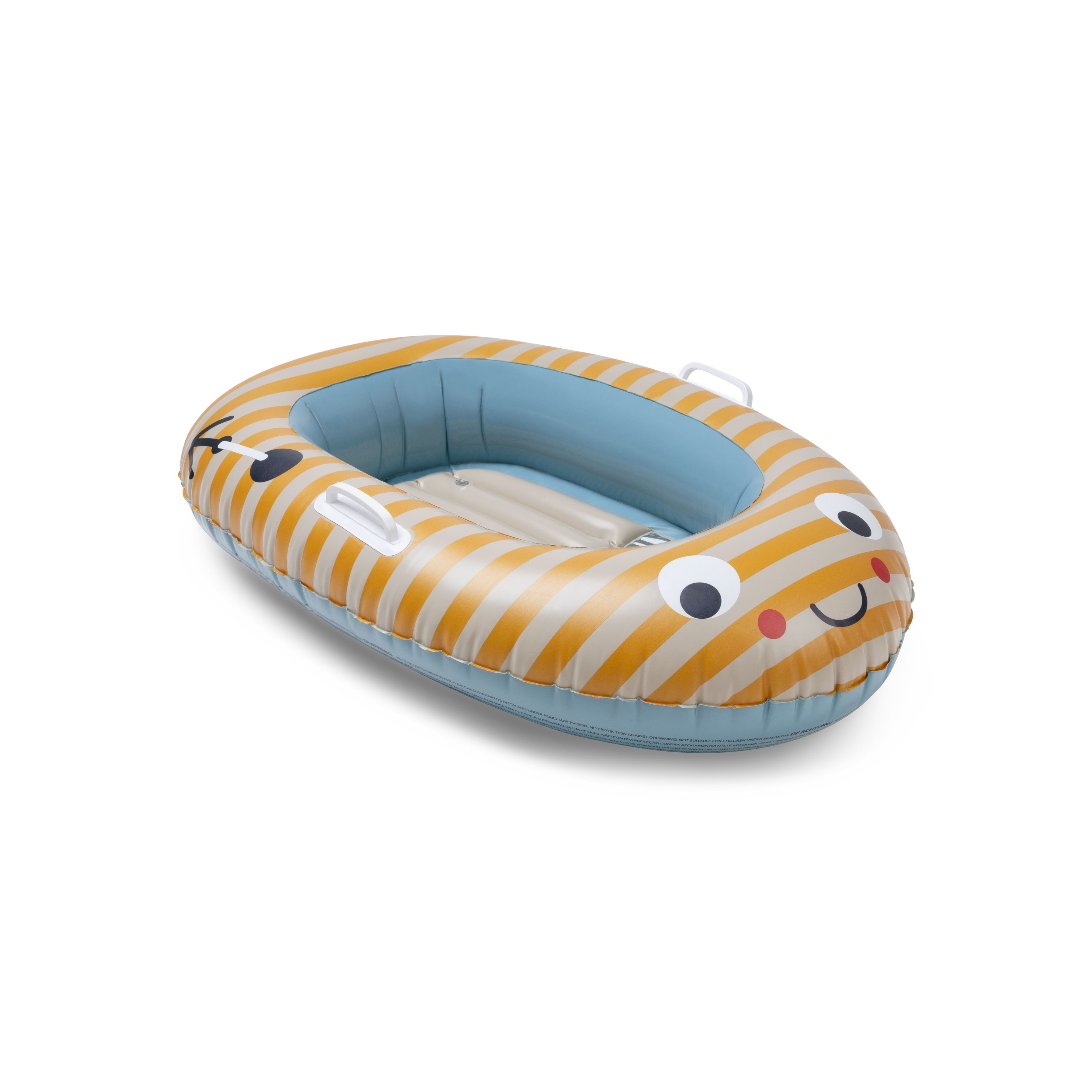 Swim Essentials Pool Schlauchboot Float Boot - Yellow/Whitel - Stripes 100 x 70 cm, Boot