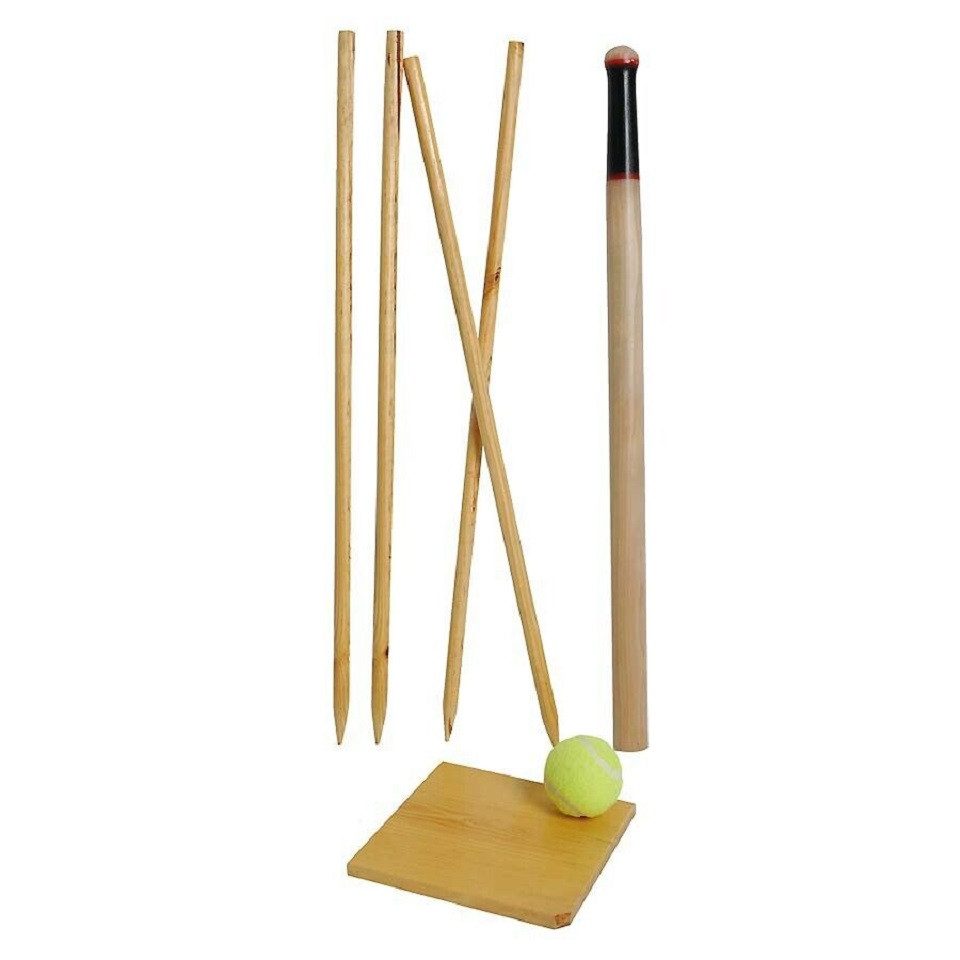 Baseball Set für Anfänger mit Baseballschläger aus Holz Kinder Laufmal Base