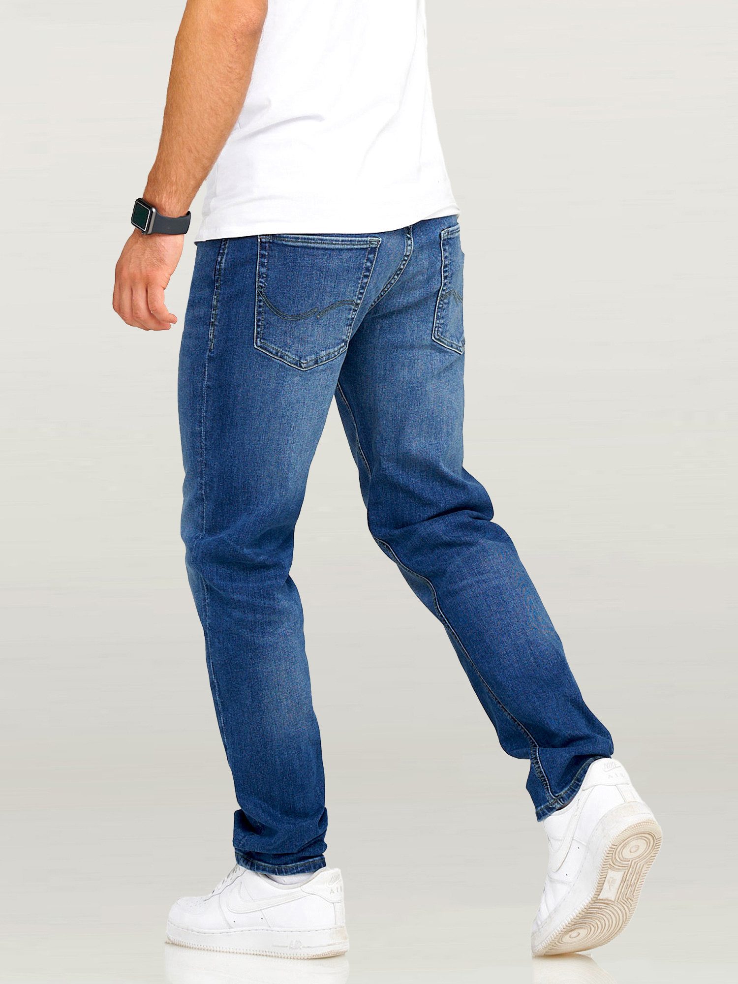 Jack & Jones Comfort-fit-Jeans JJIMIKE JJARIS im Used-Look mit Stretchanteil Herren Mike Jeans Comfort Fit Hose