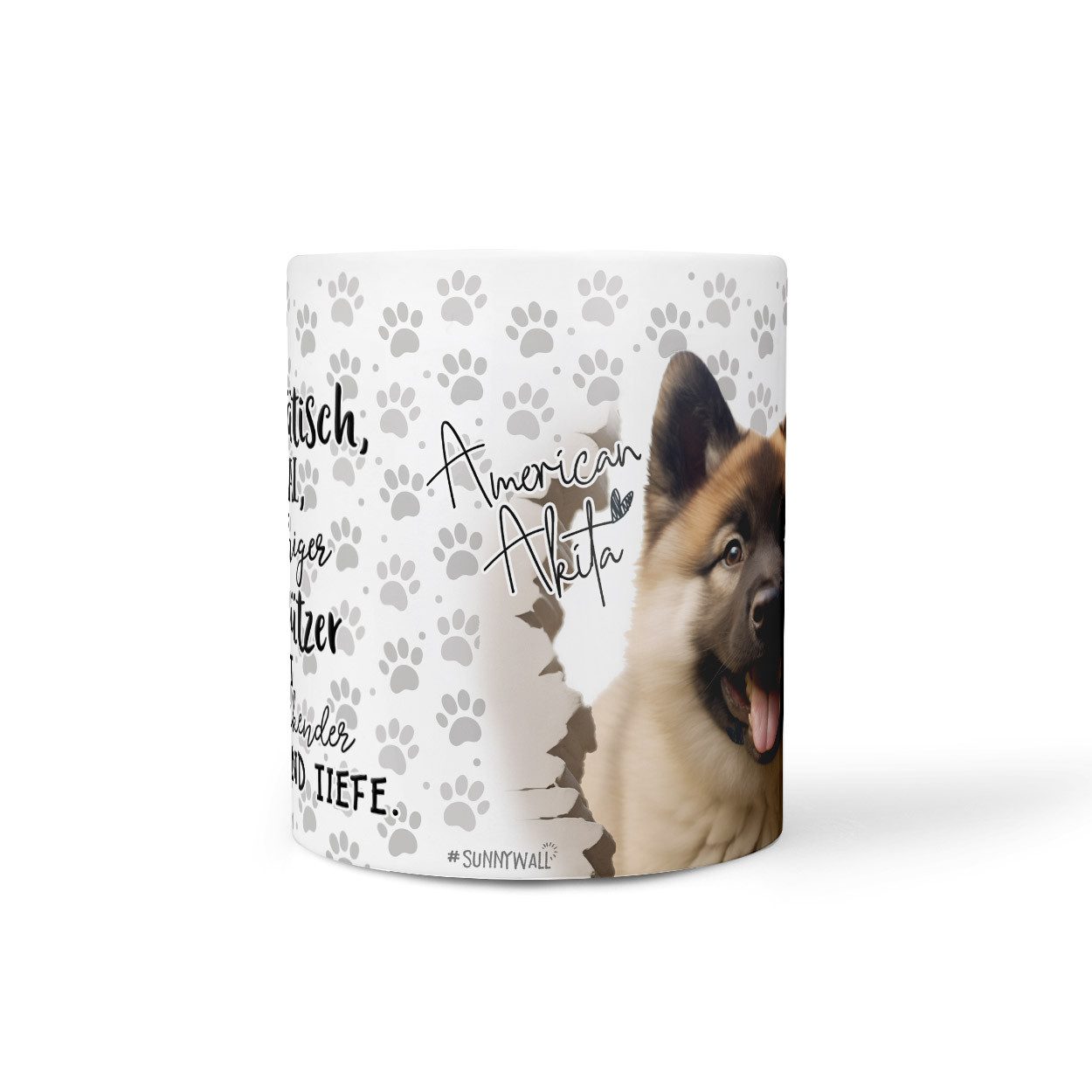 Sunnywall Tasse American Akita - Hund Hunderasse - Geschenk für Hundeliebhaber, Keramik, inkl. Geschenkkarte