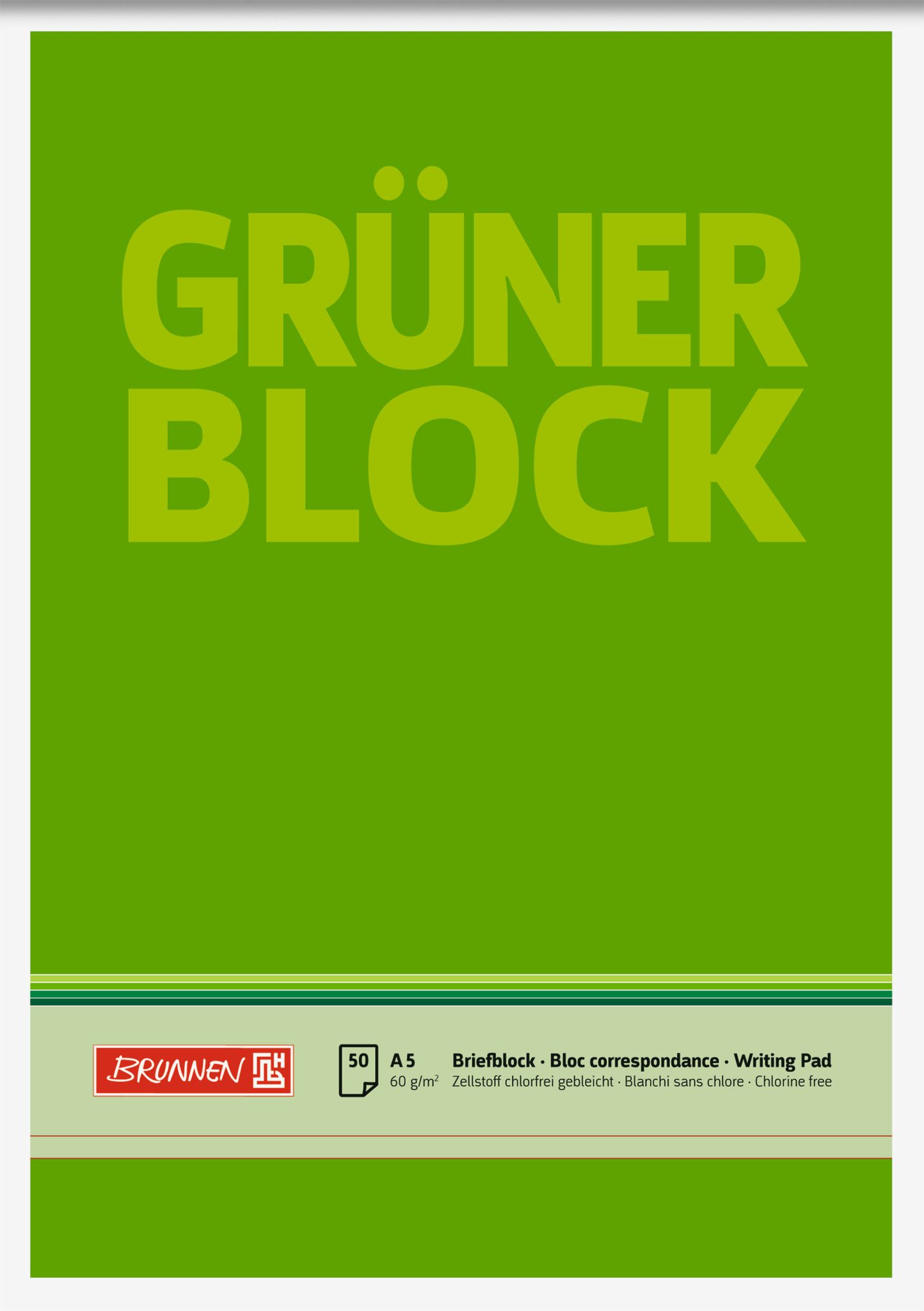 BRUNNEN Collegeblock BRUNNEN 1052436 Block "Grüner Block" A5 unliniert
