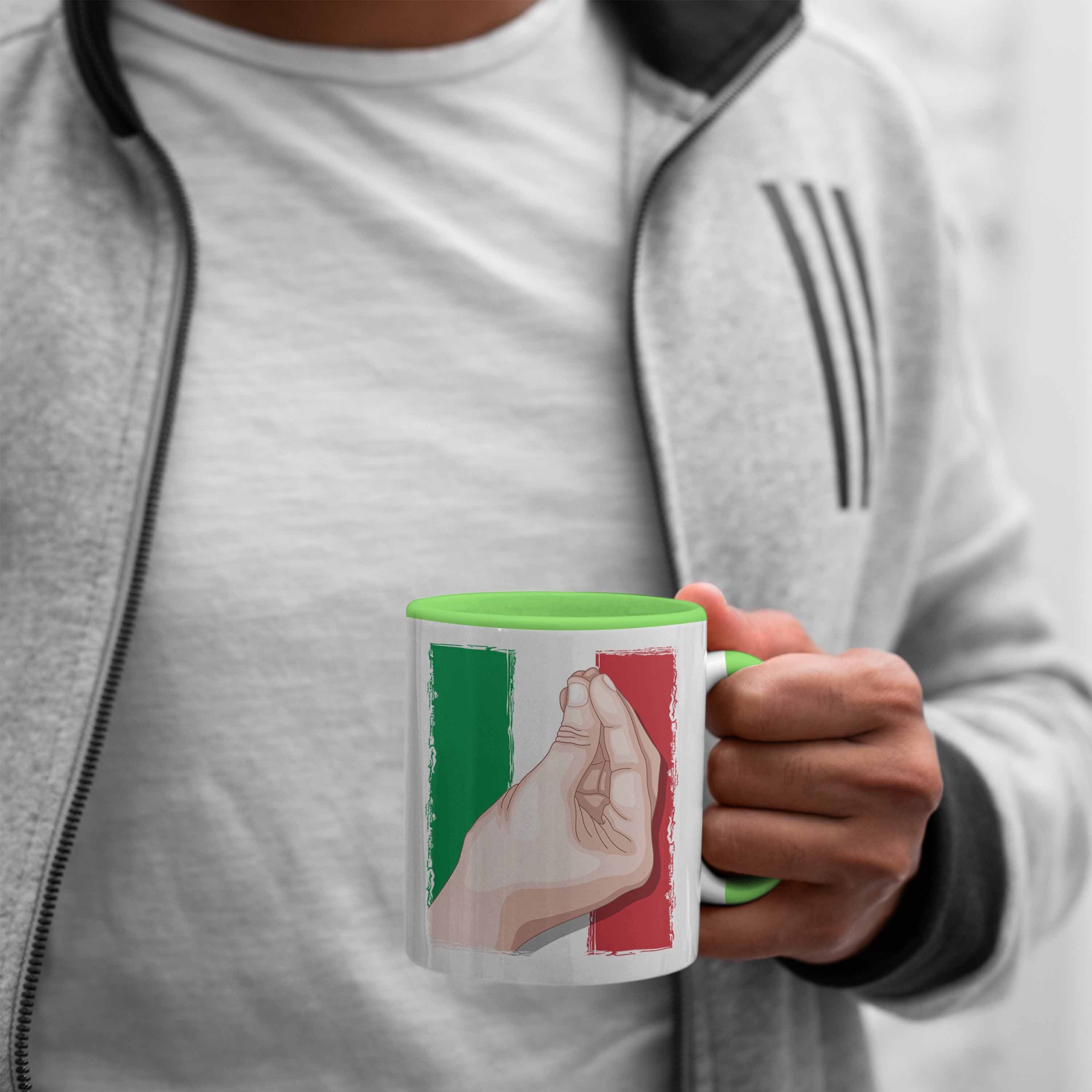 Geschenk Tasse Handbewegung Italien-Liebhaber Italien Grün für Trendation Flagge Tasse