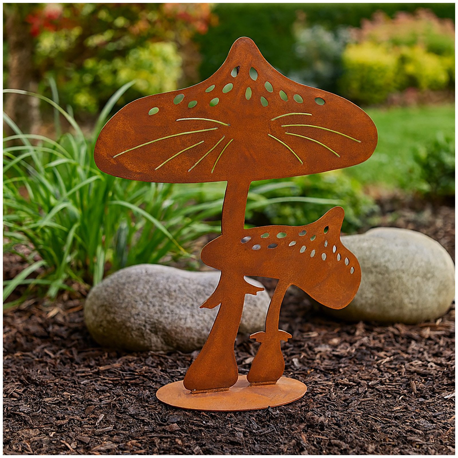 HTI-Line Dekofigur Gartendeko Fliegenpilz Rost, Shilouette rostige Metallde günstig online kaufen