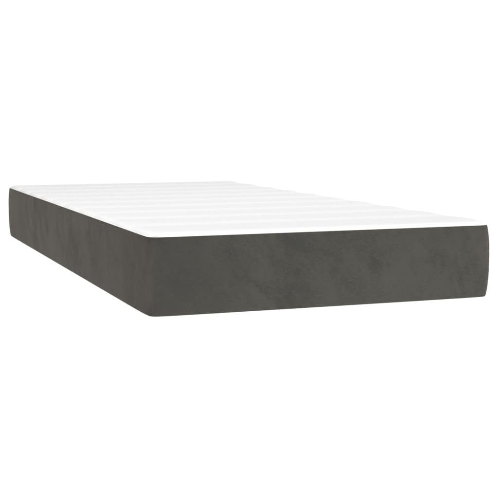 Boxspringmatratze Taschenfederkernmatratze Mittel Dunkelgrau 80x200x20 cm Samt, vidaXL, 20 cm hoch