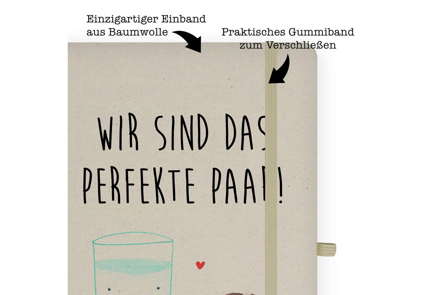 Thumbnail - Mr. & Mrs. Panda Notizbuch Milch Keks - Transparent - Geschenk, lustige Sprüche, perfektes Paar, Mr. & Mrs. Panda, Premi...