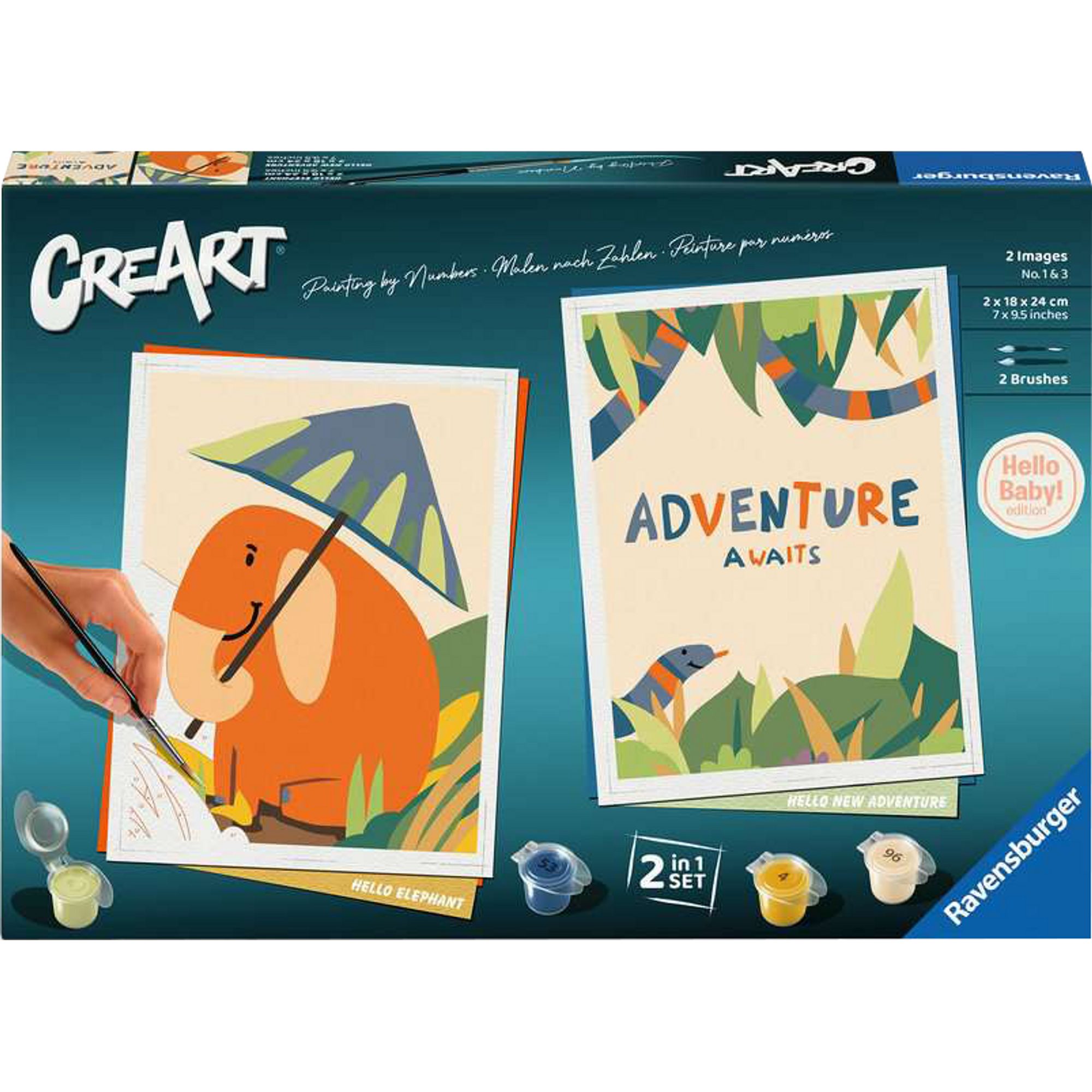 Ravensburger Malvorlage Ravensburger CreArt - Hello Baby Safari Set, Malen