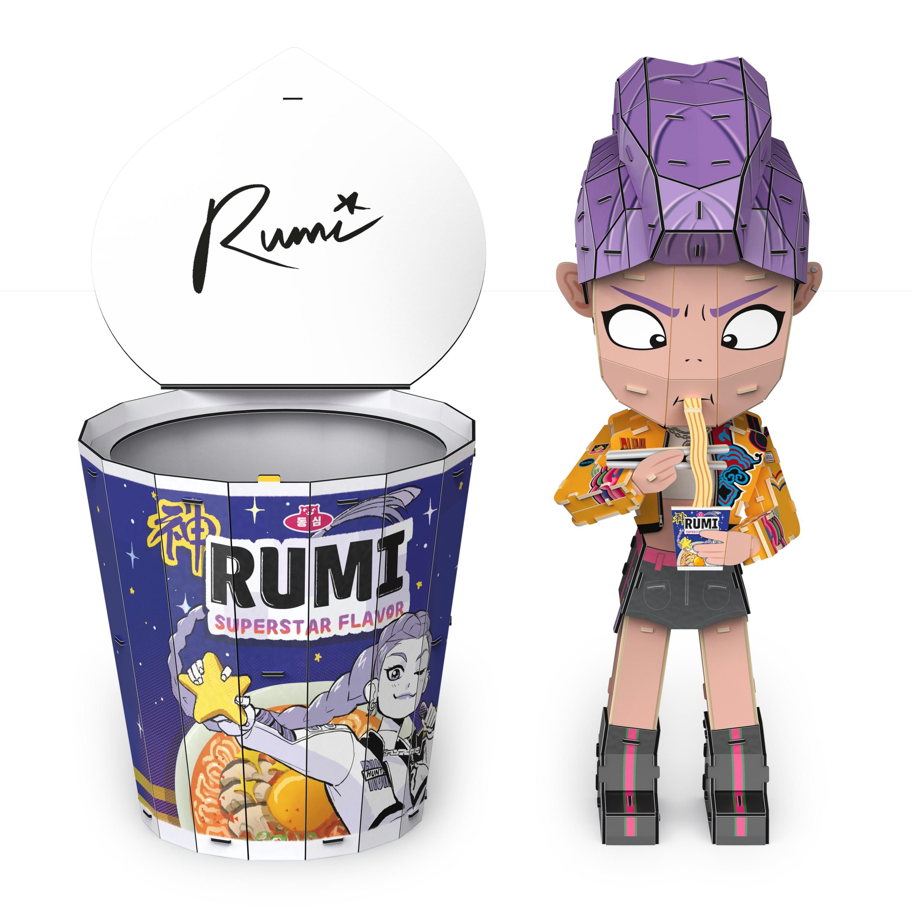 Spin Master 3D-Puzzle 4D Build - K-Pop Demon Hunters - Rumi im Ramen-Becher, 138 Puzzleteile