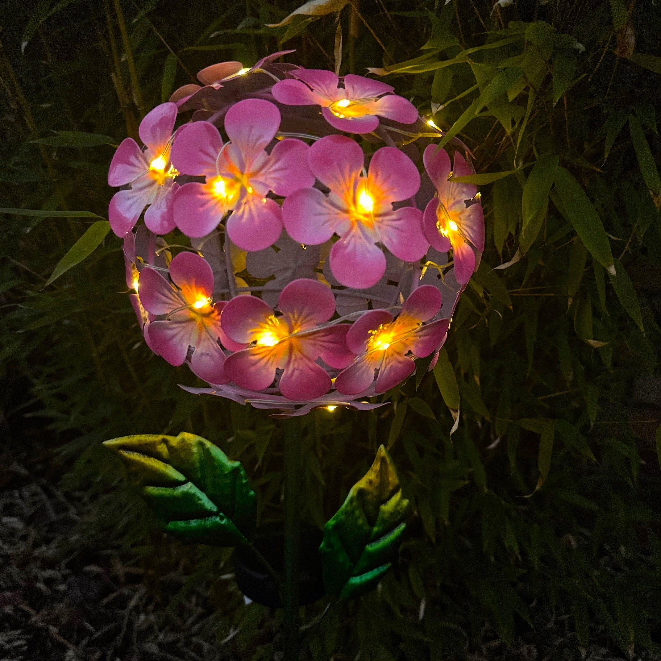 Online-Fuchs Gartenstecker - Beetstecker Hortensien Blüte aus Metall mit LE günstig online kaufen