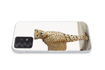 MuchoWow Handyhülle Leopard - Tiere - Weißer Hintergrund - Kinder - Jungen - Mädchen, Phone Case, Handyhülle Samsung Galaxy A53, Silikon, Schutzhülle