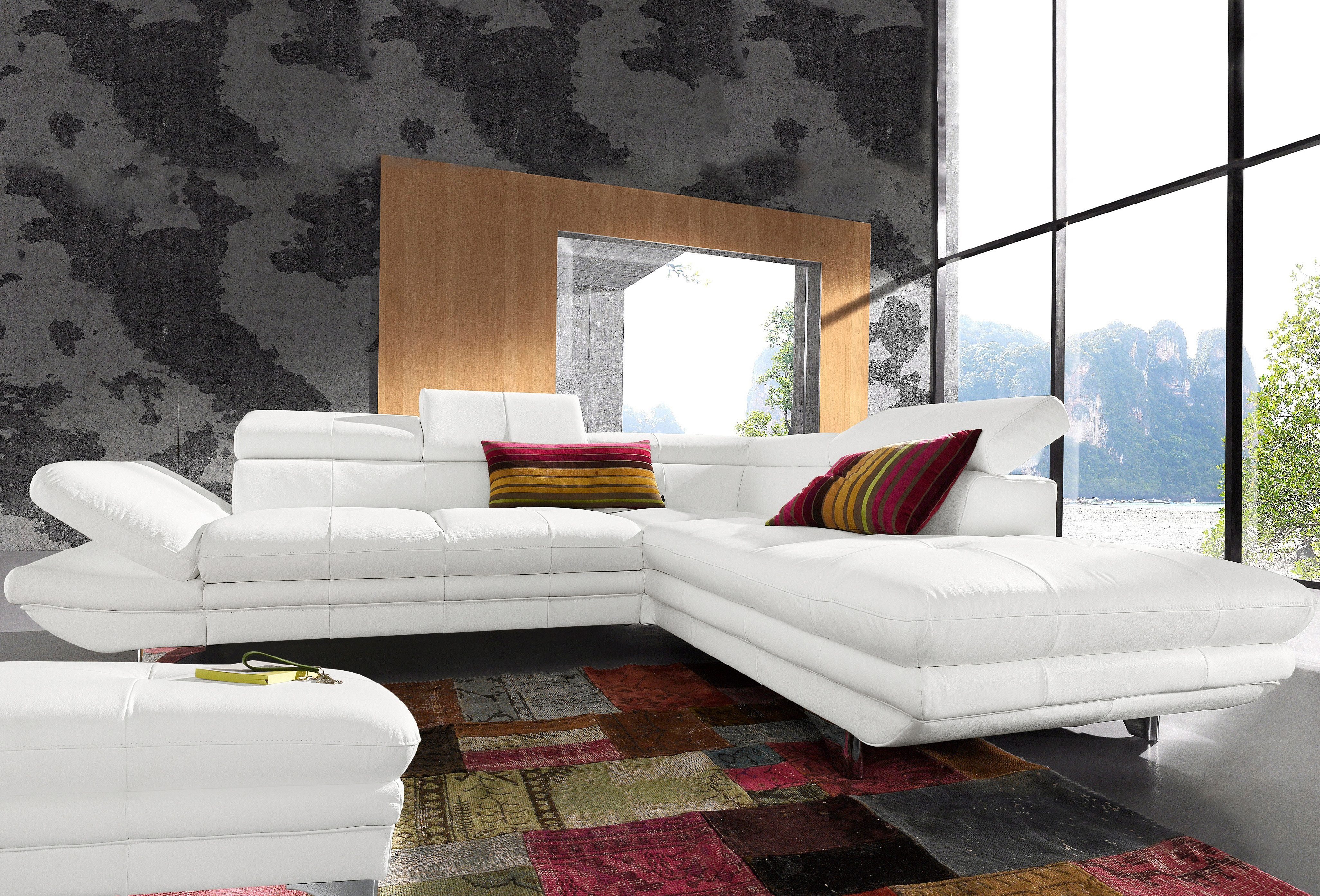 COTTA Ecksofa Enterprise, inklusive Kopfteilverstellung, wahlweise mit Bettfunktion
