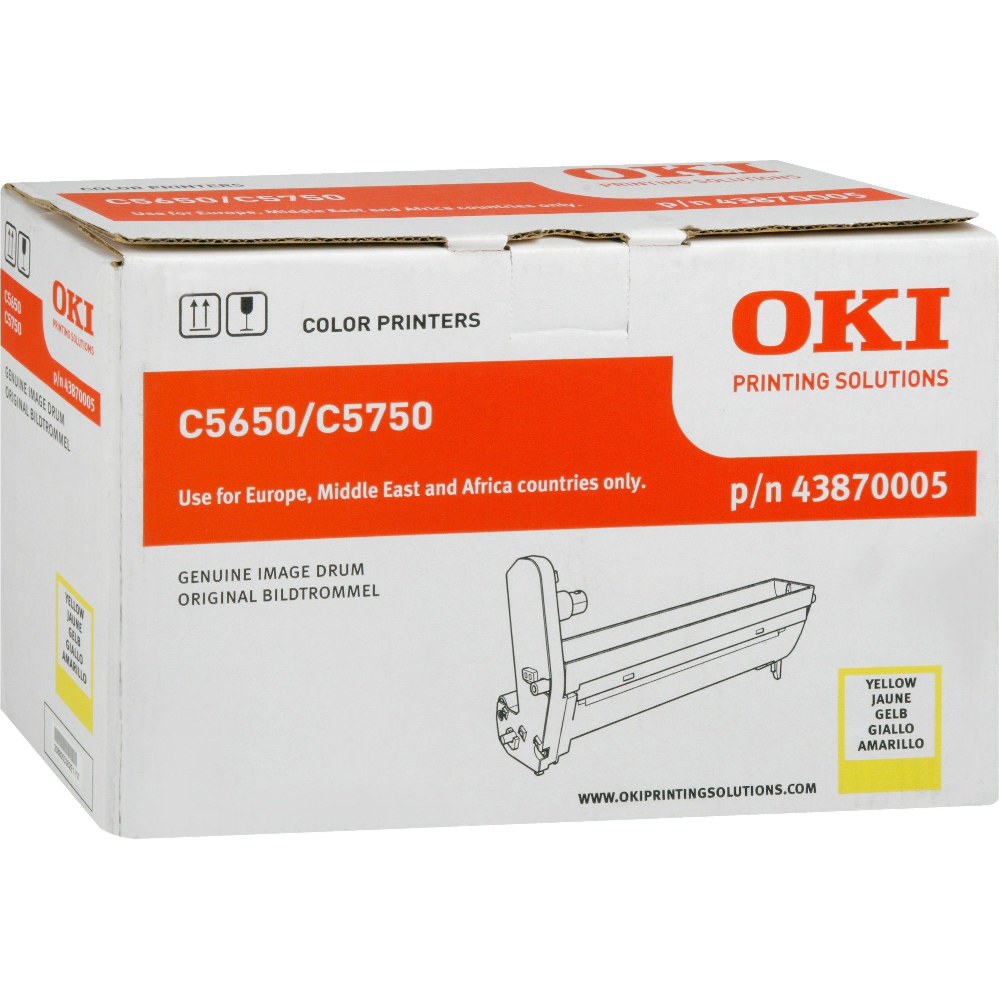 OKI Druckknopf OKI Bildtrommeleinheit Gelb 43870005, Trommel