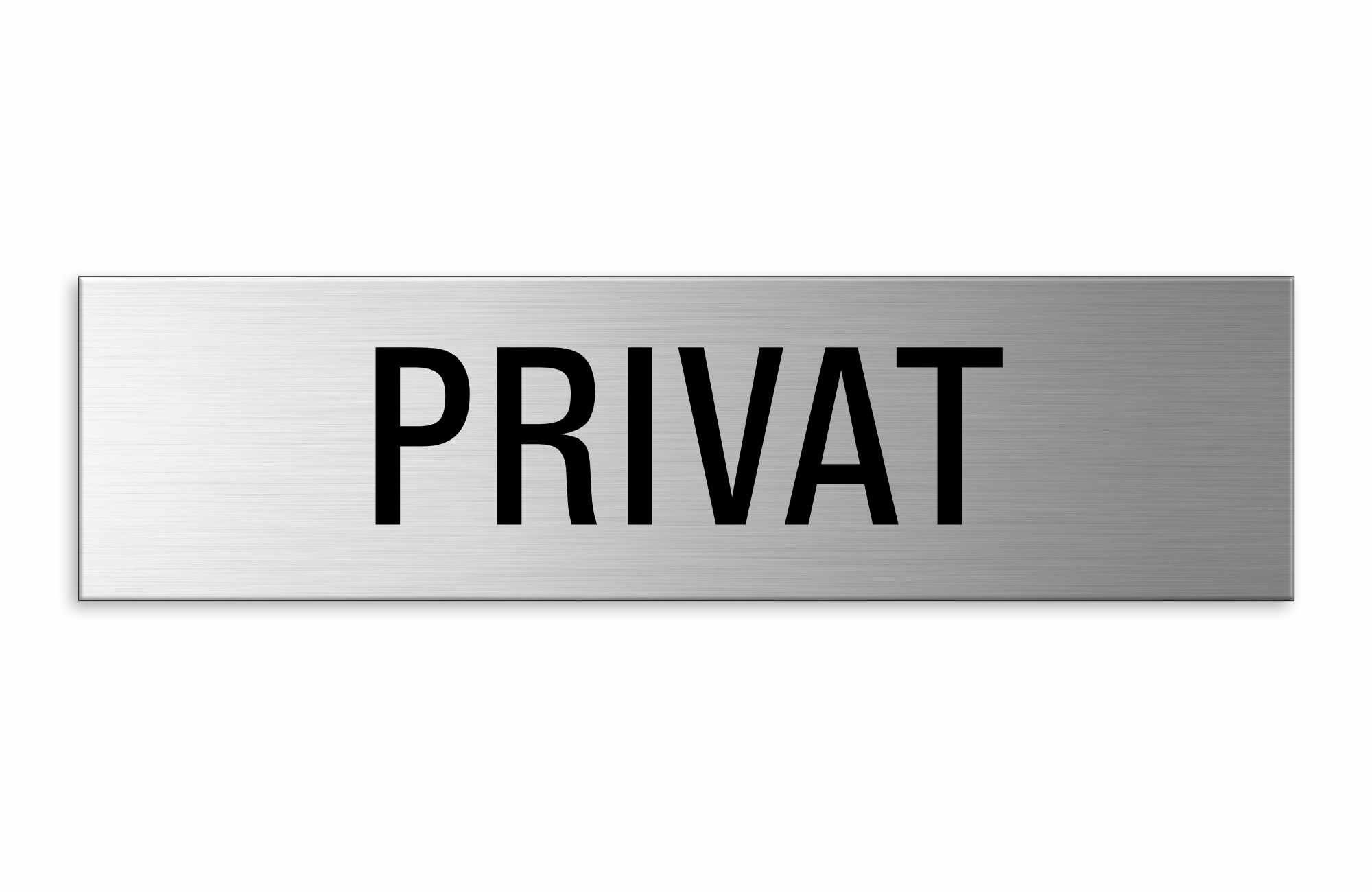 OFFORM DESIGN Hinweisschild Privat 150x40 cm Aluminium Edelstahloptik selbstklebend, (1 St)