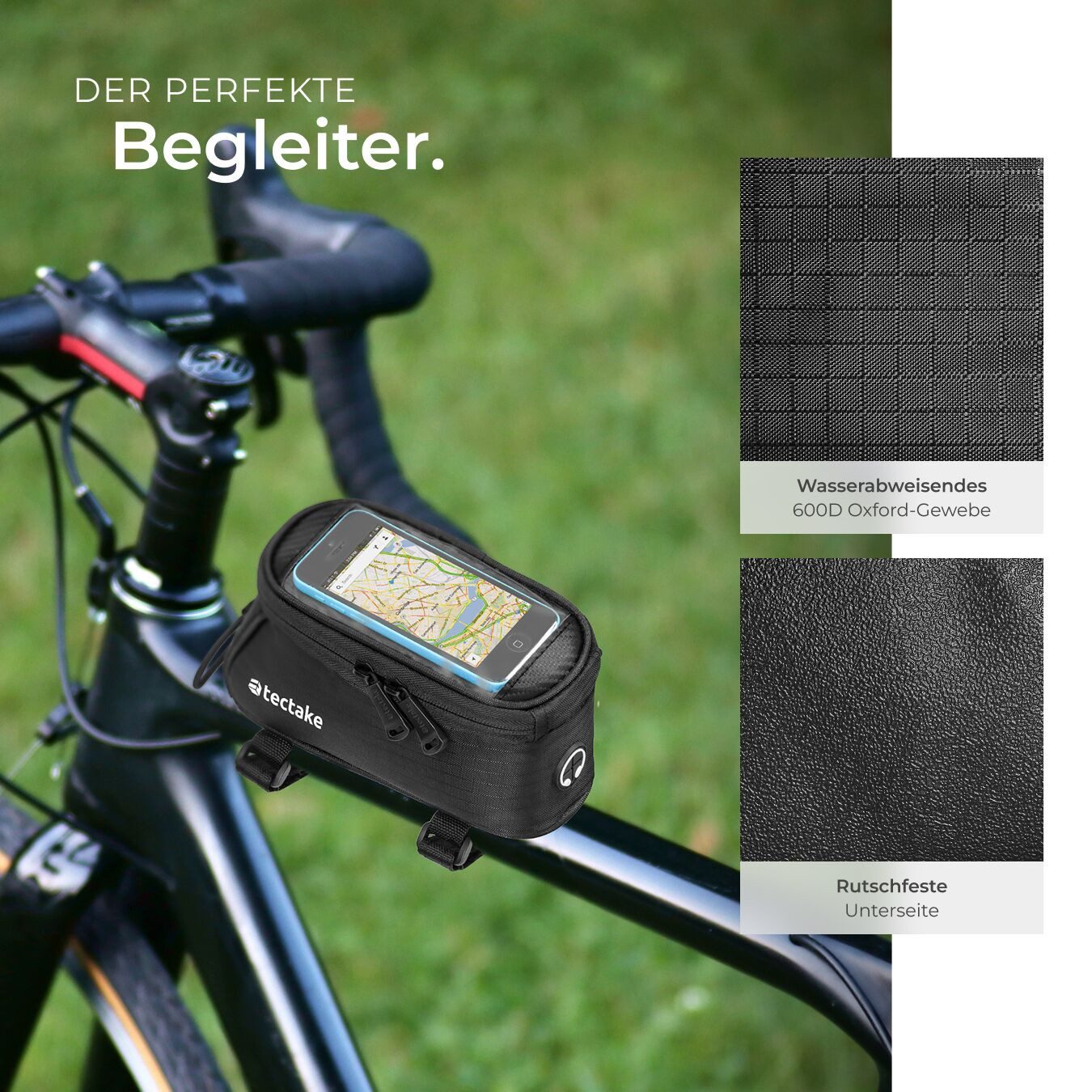 tectake Fahrrad-Montageständer Fahrrad-Set Reparaturständer & Rahmentasche, 360° drehbar (Komplettset, bis 50kg)