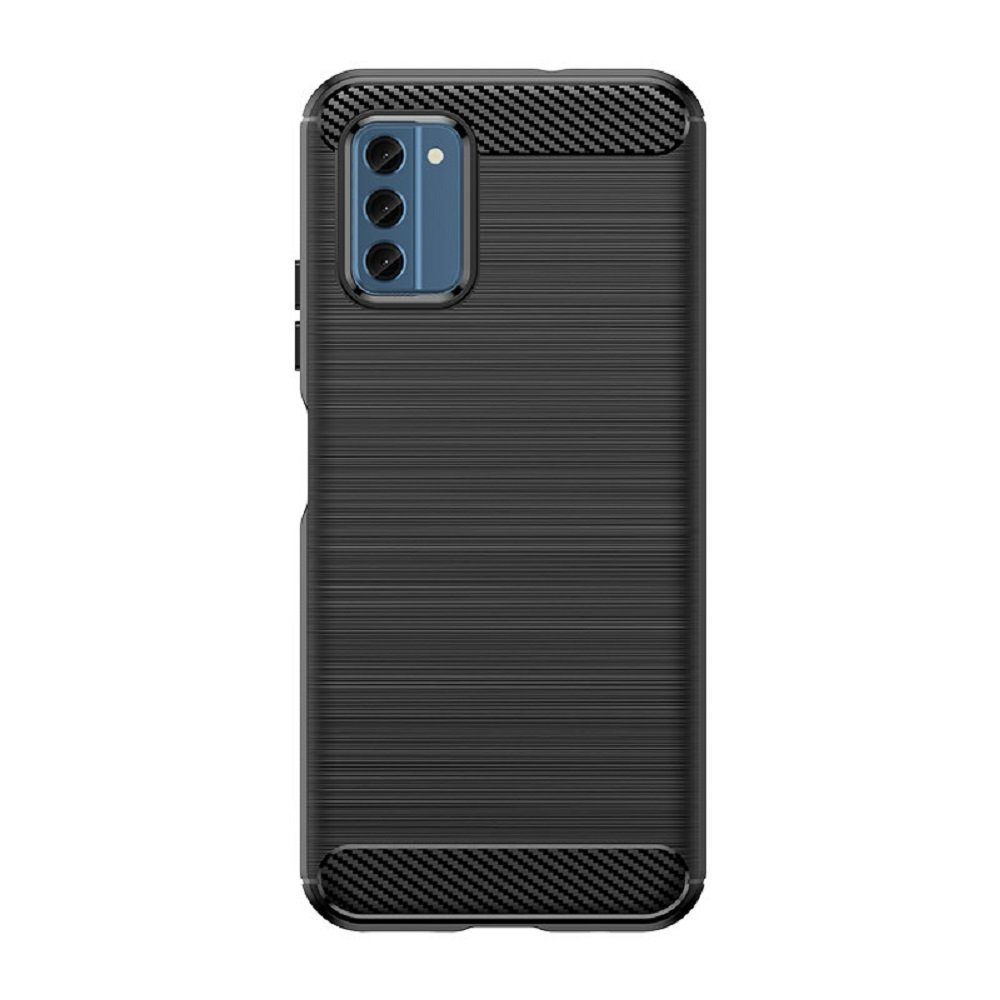 COFI 1453 Bumper Carbon Case für Nokia C22 flexible Silikon-Carbon-Hülle schwarz
