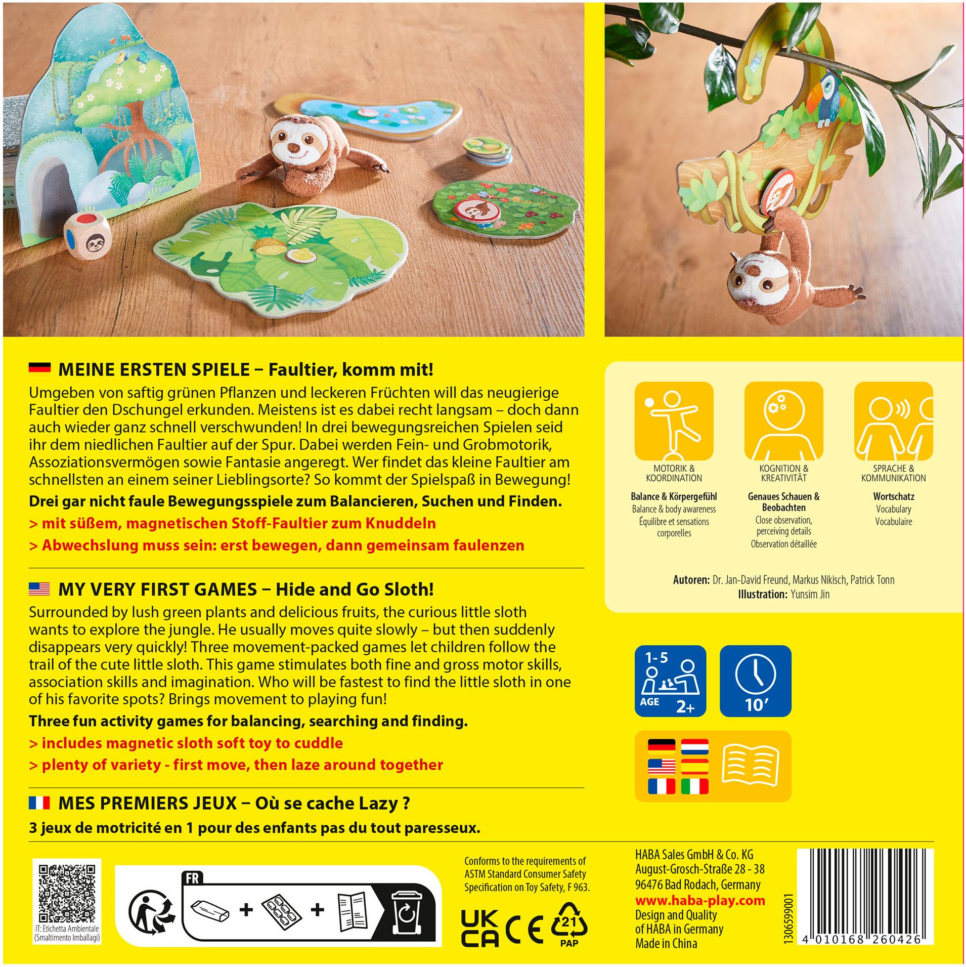 Haba Spielesammlung Meine ersten Spiele - Faultier, komm mit!, Kleinkindspiel