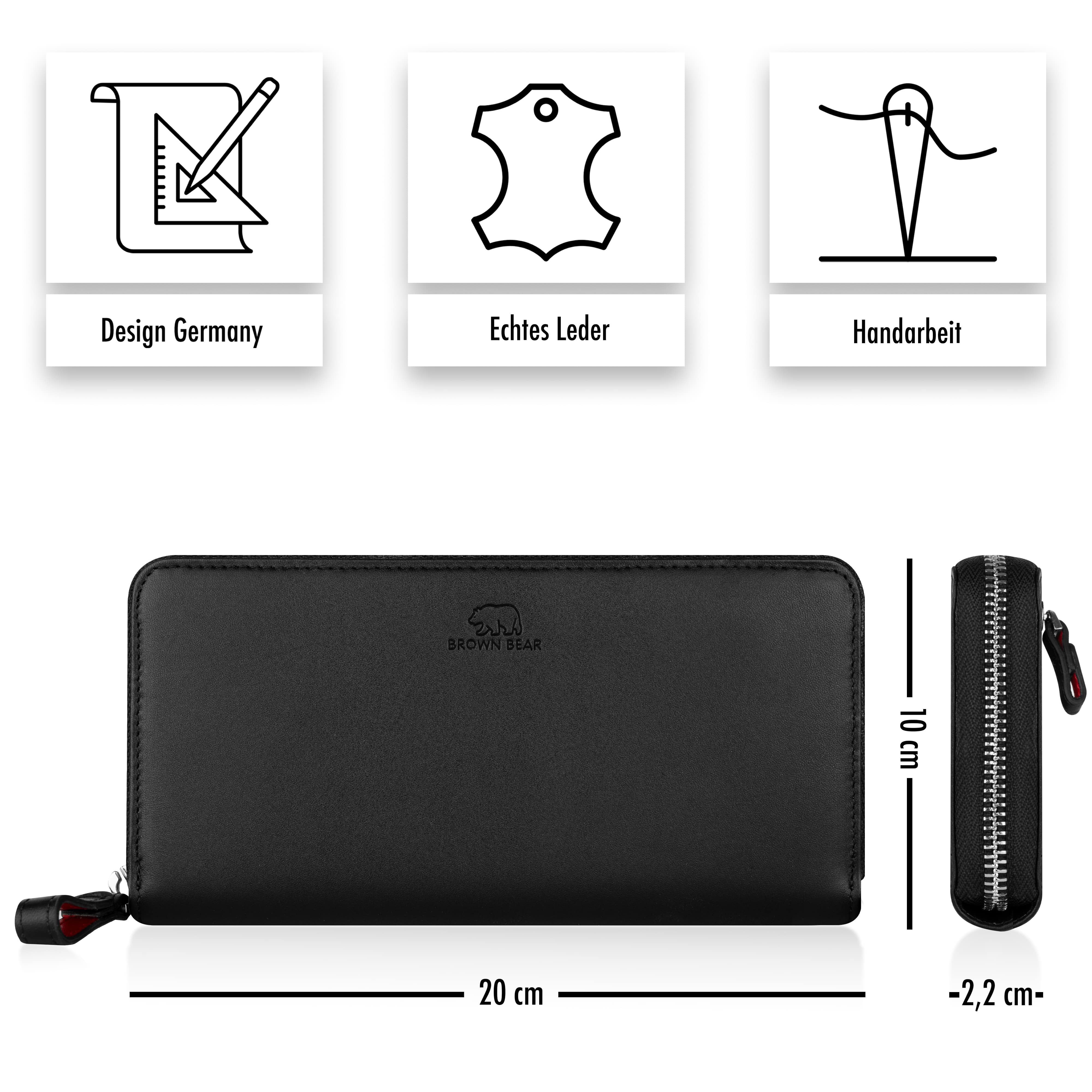 Brown Bear Geldbörse Conny aus Echtleder mit umlaufendem Reißverschluss, mi günstig online kaufen