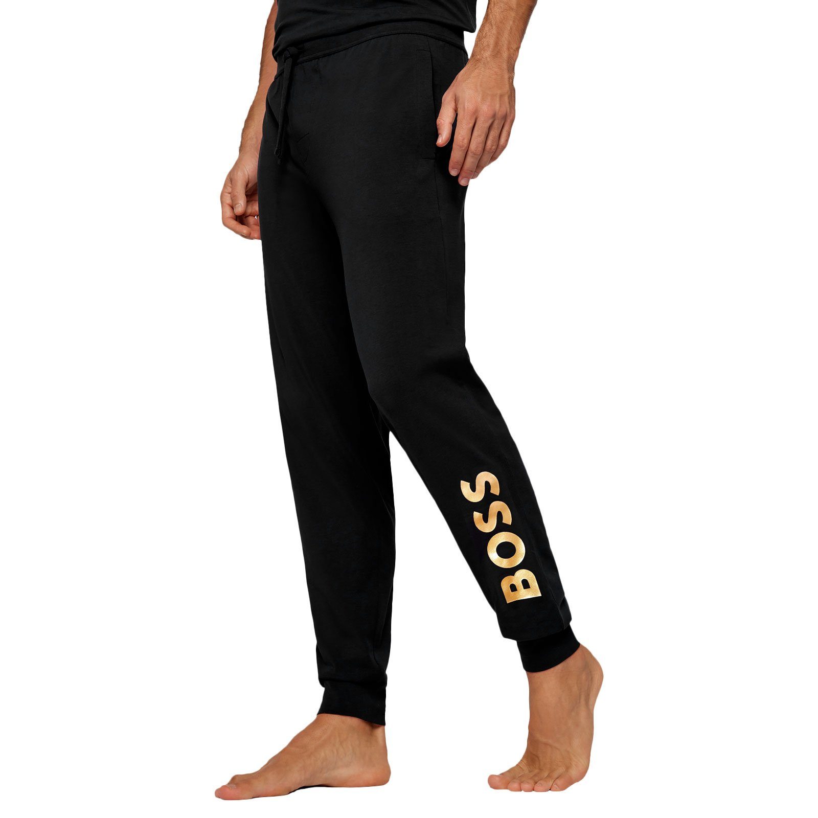 BOSS Logo Pants mit Jogginghose Gold schimmerndem