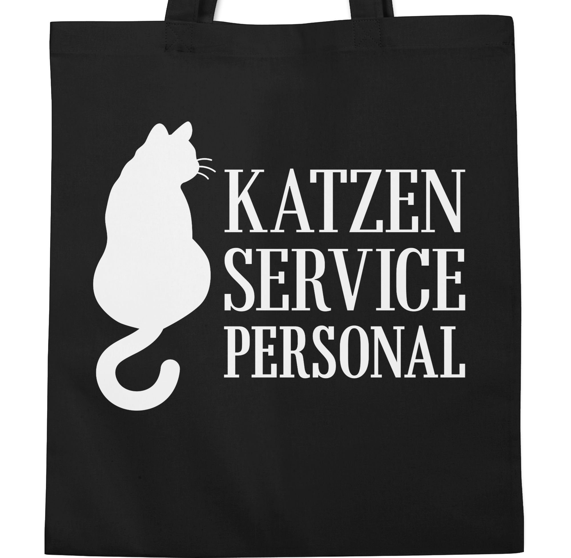 weiß, Katzen Umhängetasche 1 Schwarz Katzenbesitzer Geschenk Shirtracer Servicepersonal