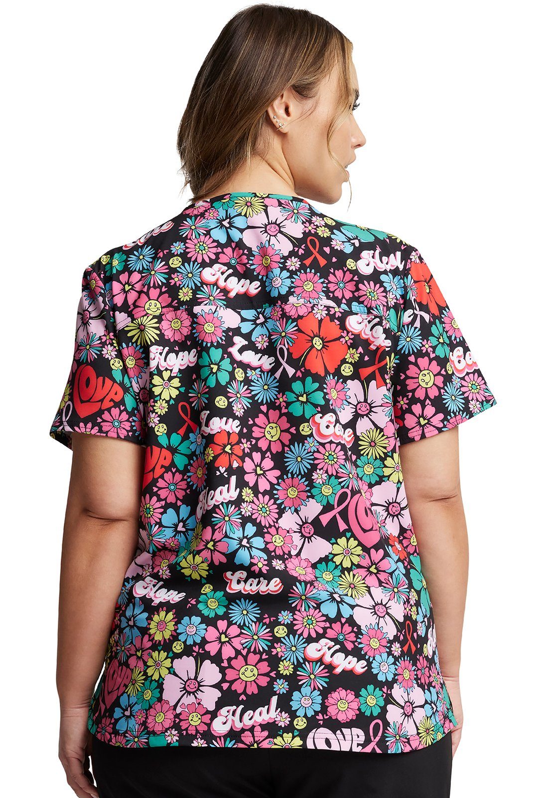 Dickies Funktionsbluse Bunt bedruckter Damen Kasack "Flower Power" Kasack mit Motiv