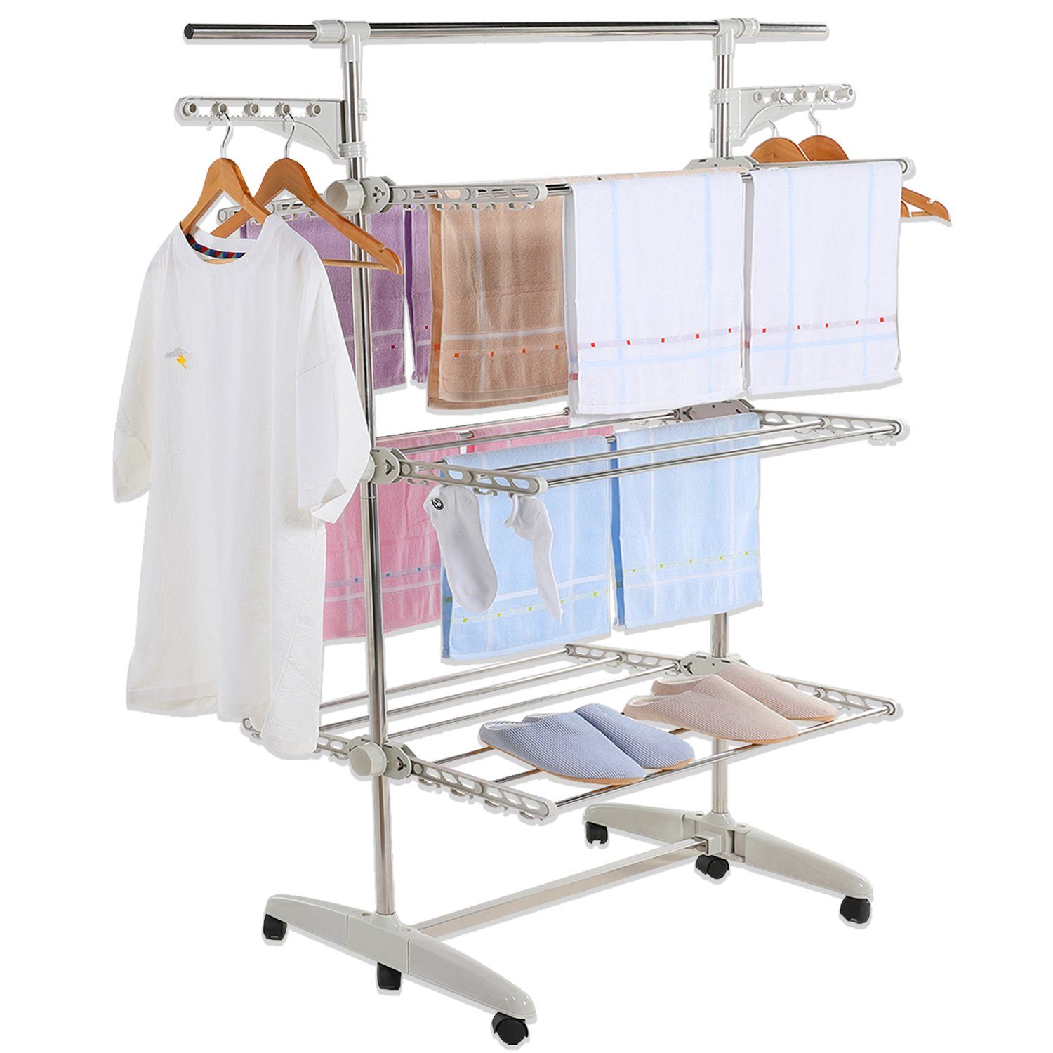NYVI Turmwäscheständer »Wäscheständer LaundryFlex Plus Weiß«,  Wäschetrockner, faltbar, mobil, ausziehbar