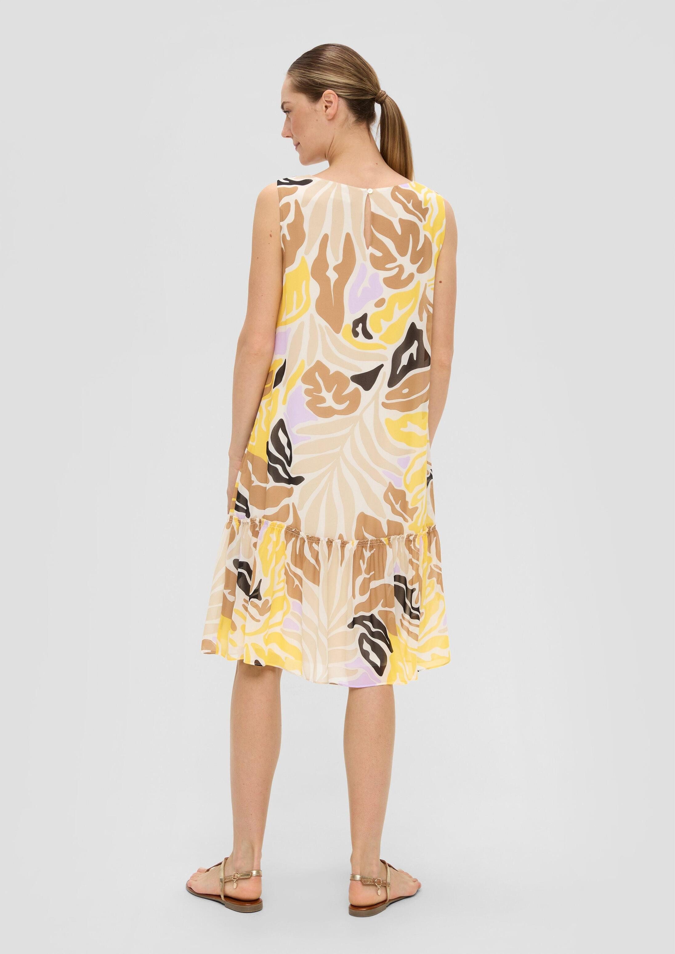 s.Oliver Minikleid Kleid Knieumspielendes Chiffon-Kleid mit Volants