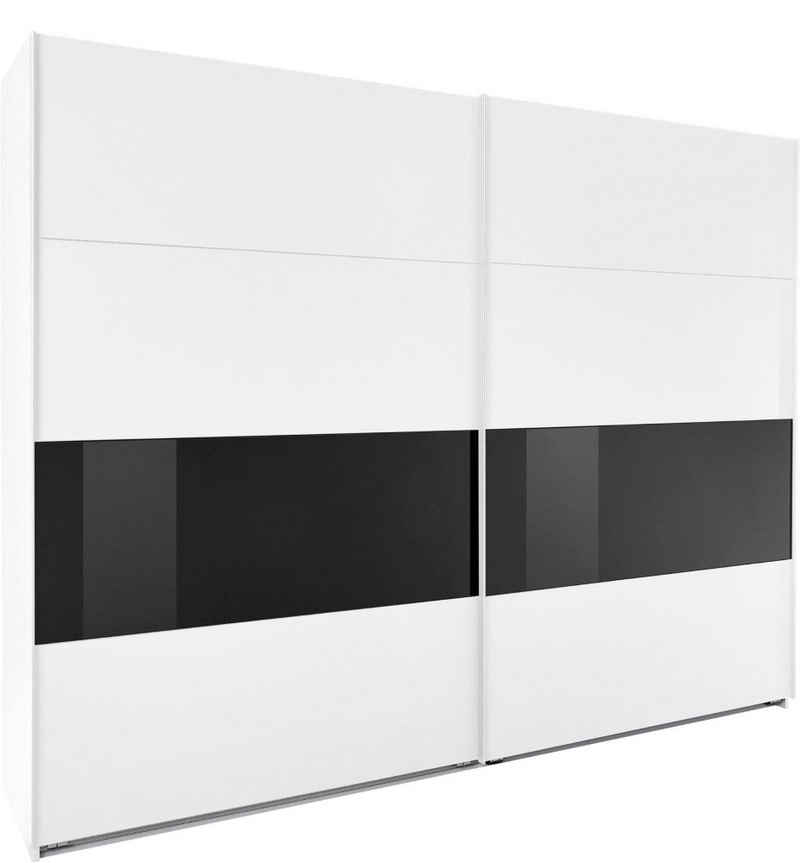 Wimex Kleiderschrank Bramfeld (1-St) weiß schwarzglas 270x64x236cm