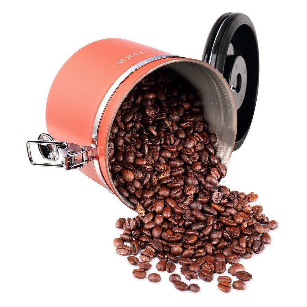 ml Kaffeedose Dosierlöffel in Edelstahl Kaffeebehälter 1200 Farben 12cm mit Höhe: 10 Kaffeedose orange Schramm® Schramm aus Kaffeedosen