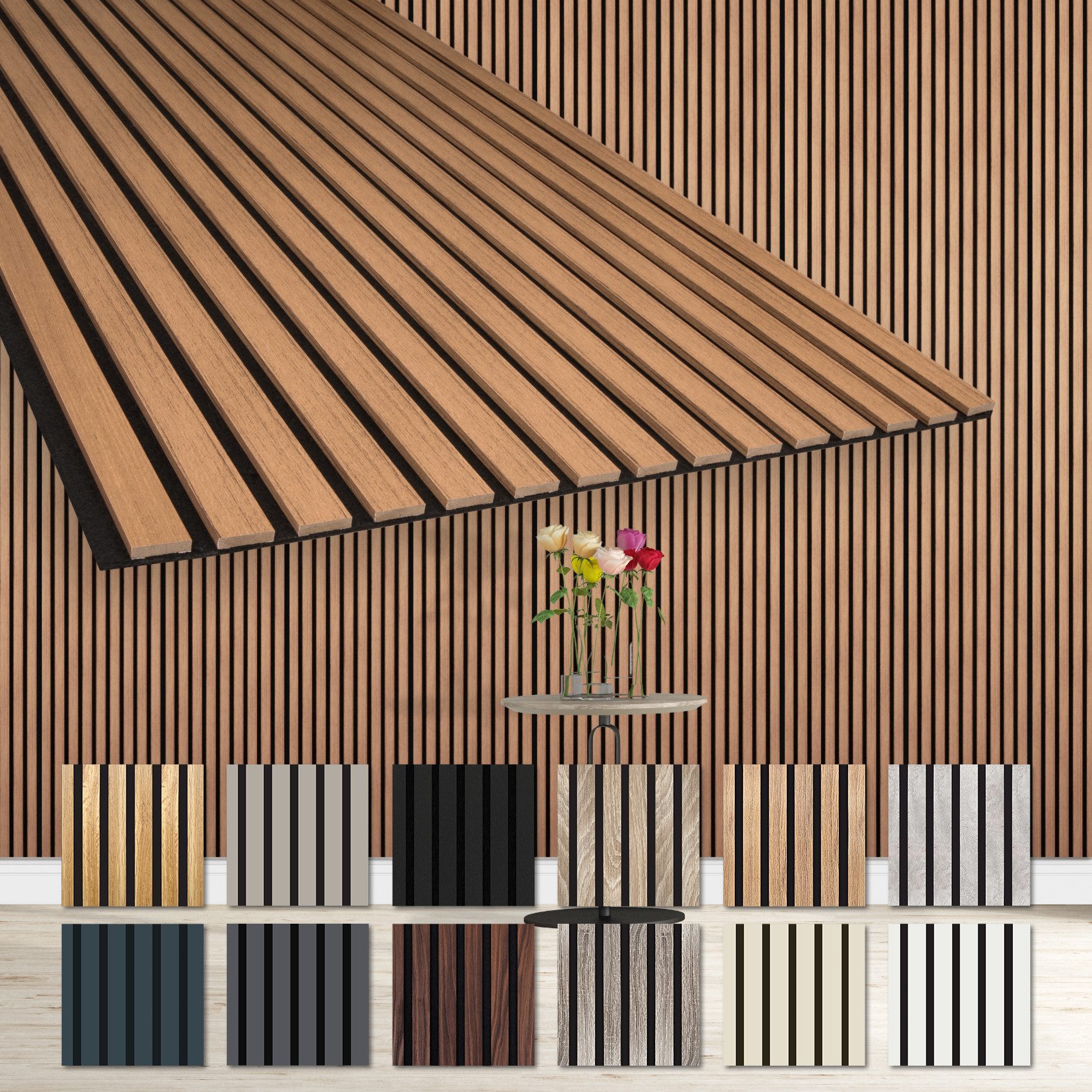 Hexim Wanddekoobjekt AP09 (Akustikpaneele 2 Stück 278x60cm Holz Comfort - f günstig online kaufen