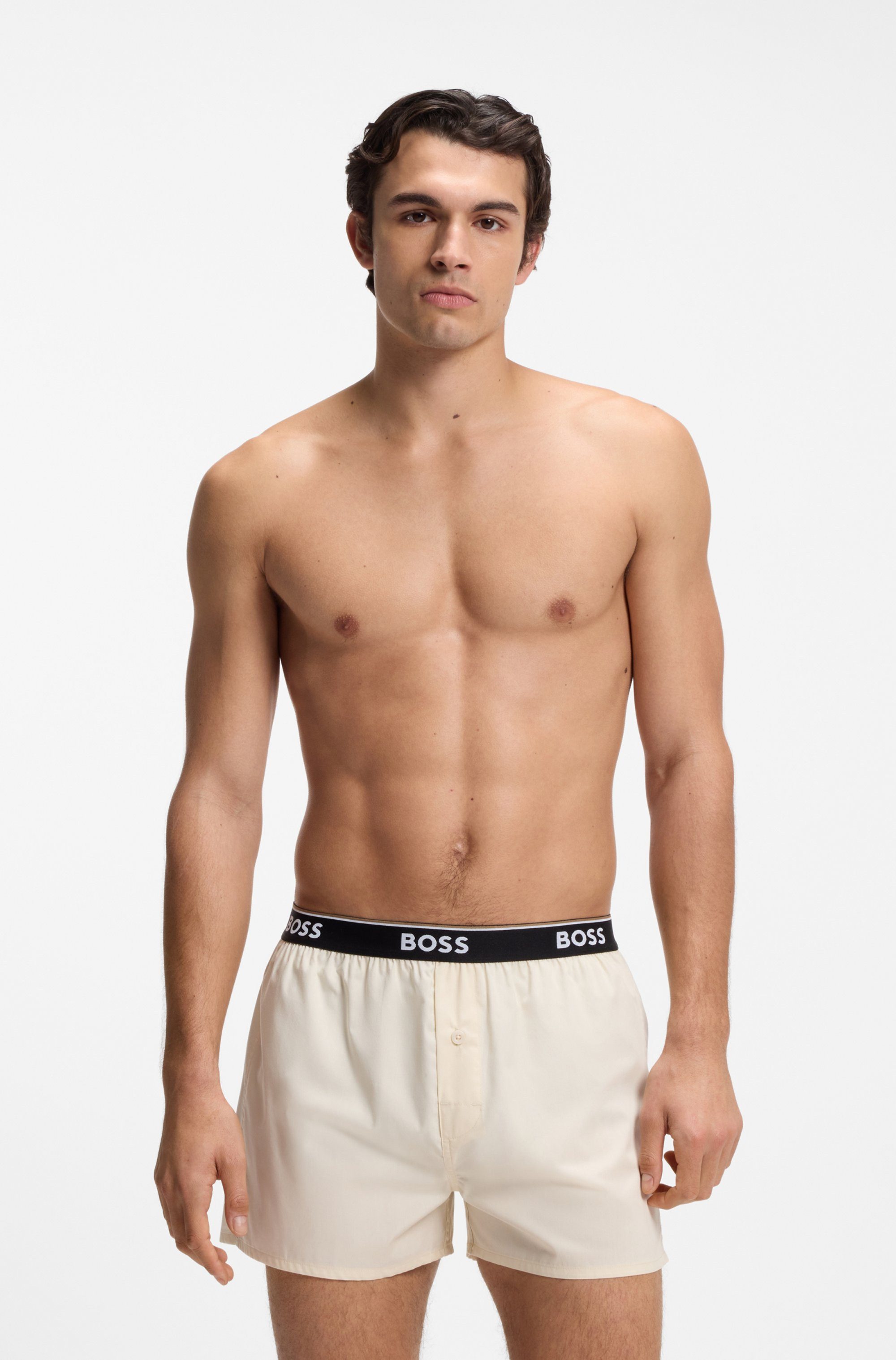 BOSS Pyjamashorts (2-tlg) aus Baumwolle, elastischer Bund