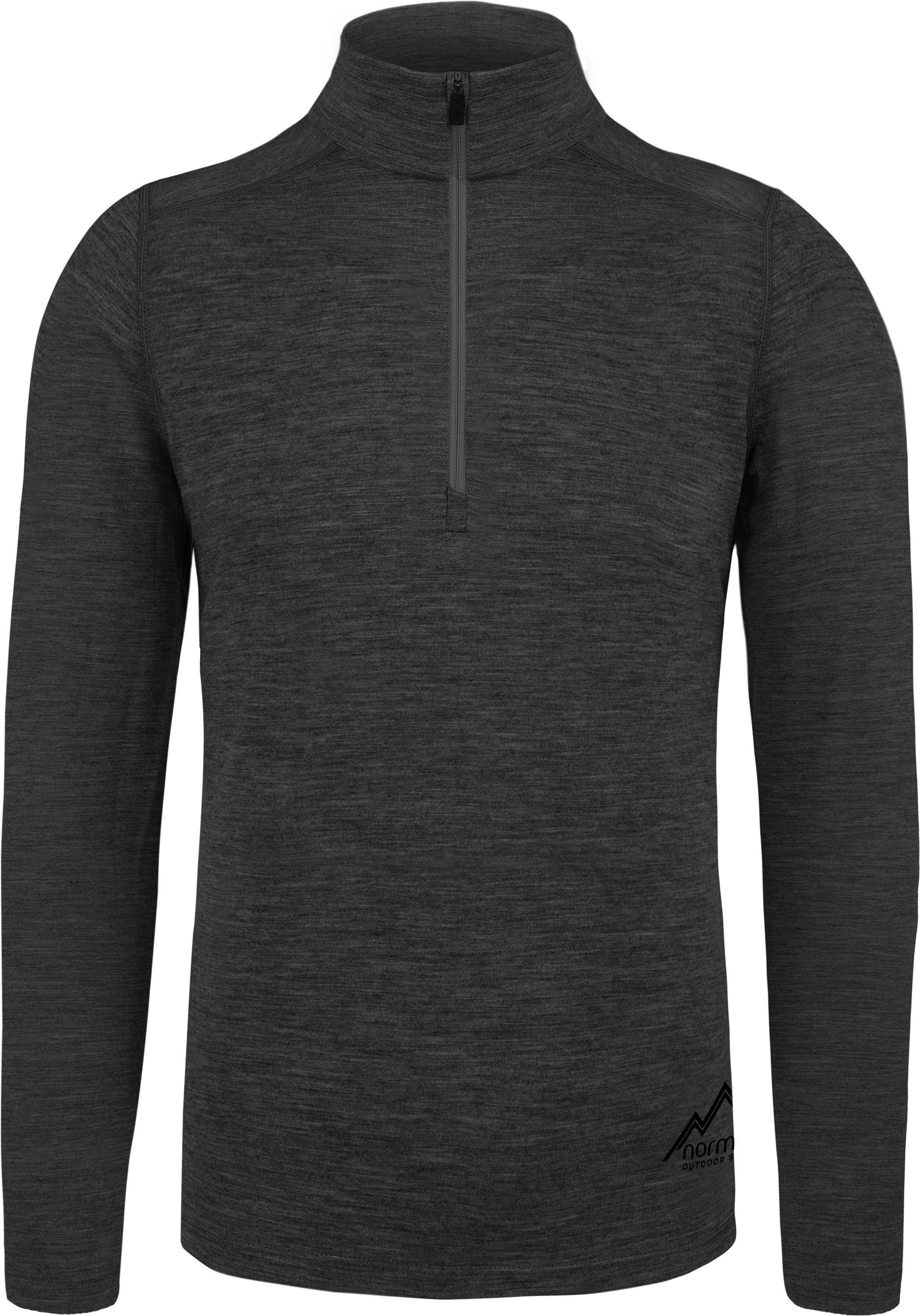 normani Langarmshirt Herren Merino Langarm mit 1/4 Zipper Canberra Merino Winter Outdoor Ski Pullover - Aus Merinowolle