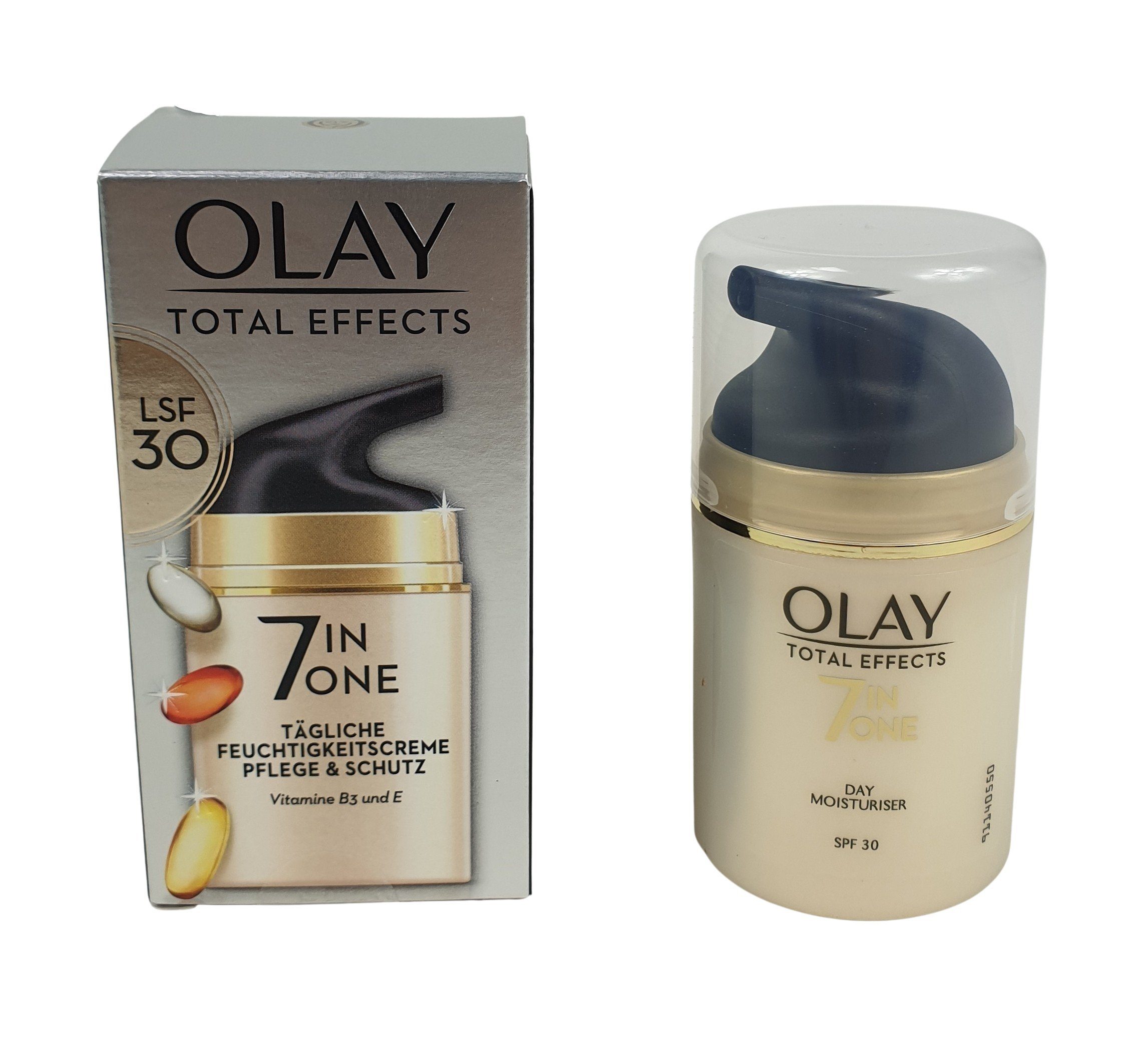 Olay Feuchtigkeitscreme Total Effects 7-in-1 Tägliche Feuchtigkeitscreme,  mit LSF 15, 50ml, Tagescreme mit Vitamin E, B3 und B5 für Pflege & Schutz  der Haut, Gesichtscreme
