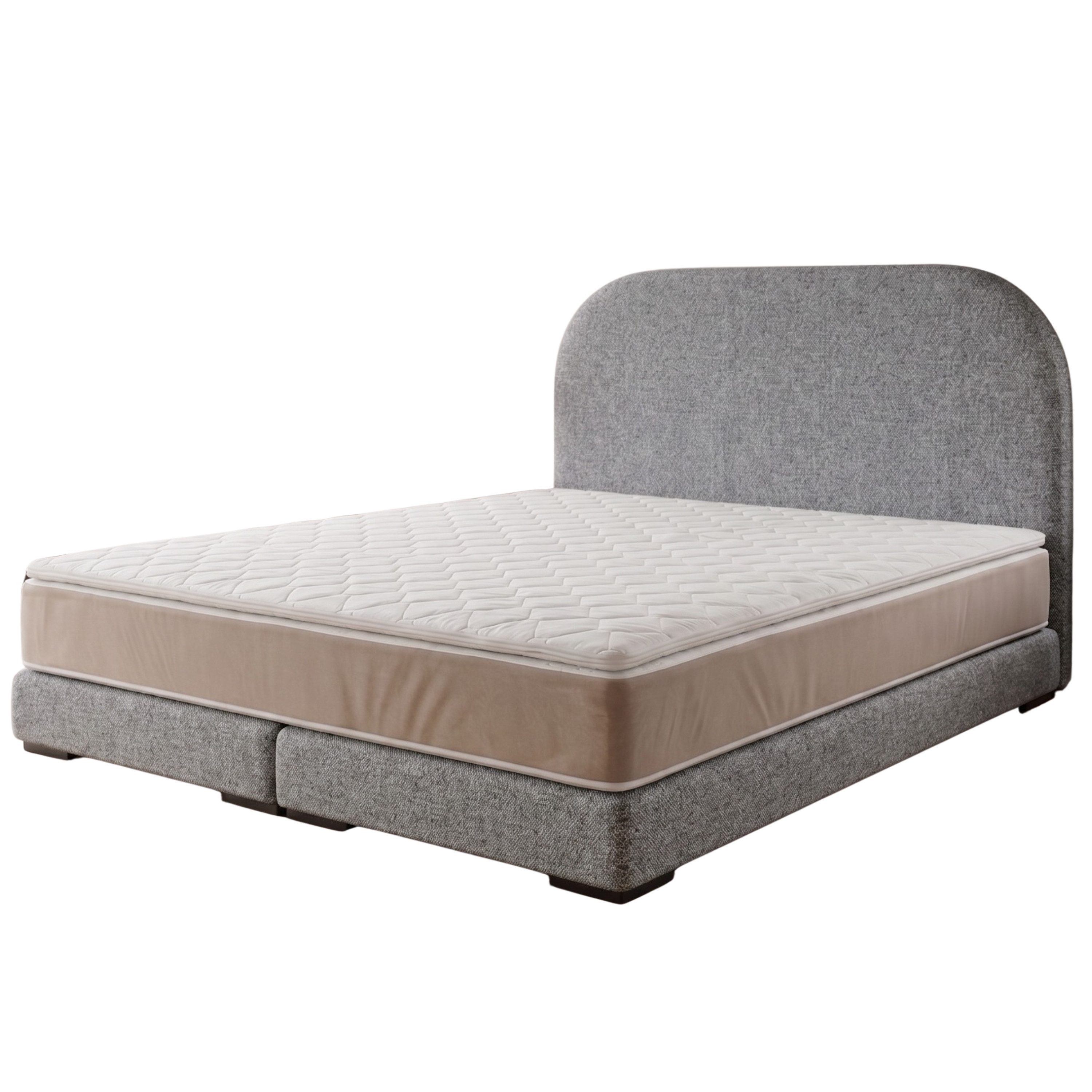 A&J MöbelLand GmbH Bettgestell Polsterbett LEON als Bettgestell mit Kopfteil (Länge: 209 cm, Höhe Kopfteil: 110 cm, 4 Kopfteil-Varianten, 7 Größen zur Auswahl, Modernes Design, TOP ANGEBOT!, Inklusive Bettgestell), Komplettgestell-Set