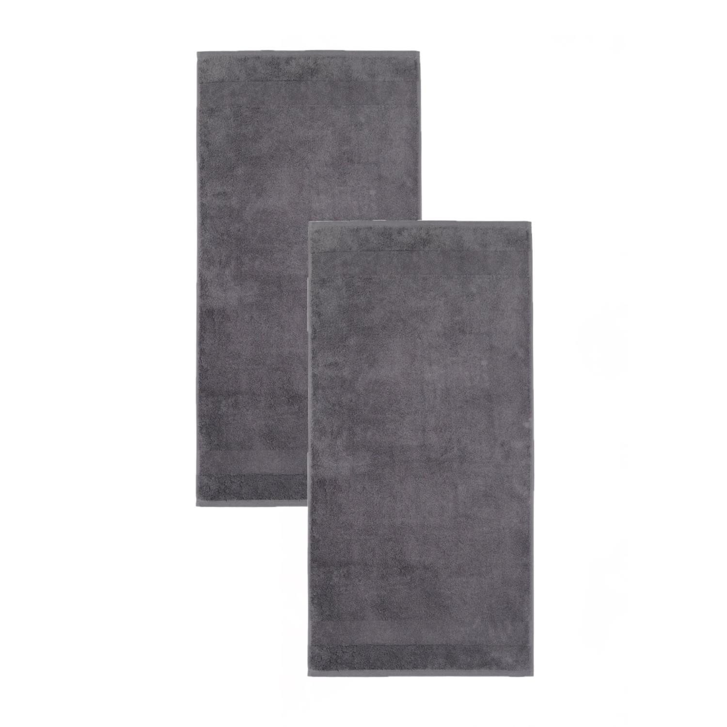 Villeroy & Boch Handtuch 2 Stück Villeroy & Boch Handtücher One 2550-774 graphit 50x100, Walkfrottier (Spar-Set, 2-St), 100% Baumwolle