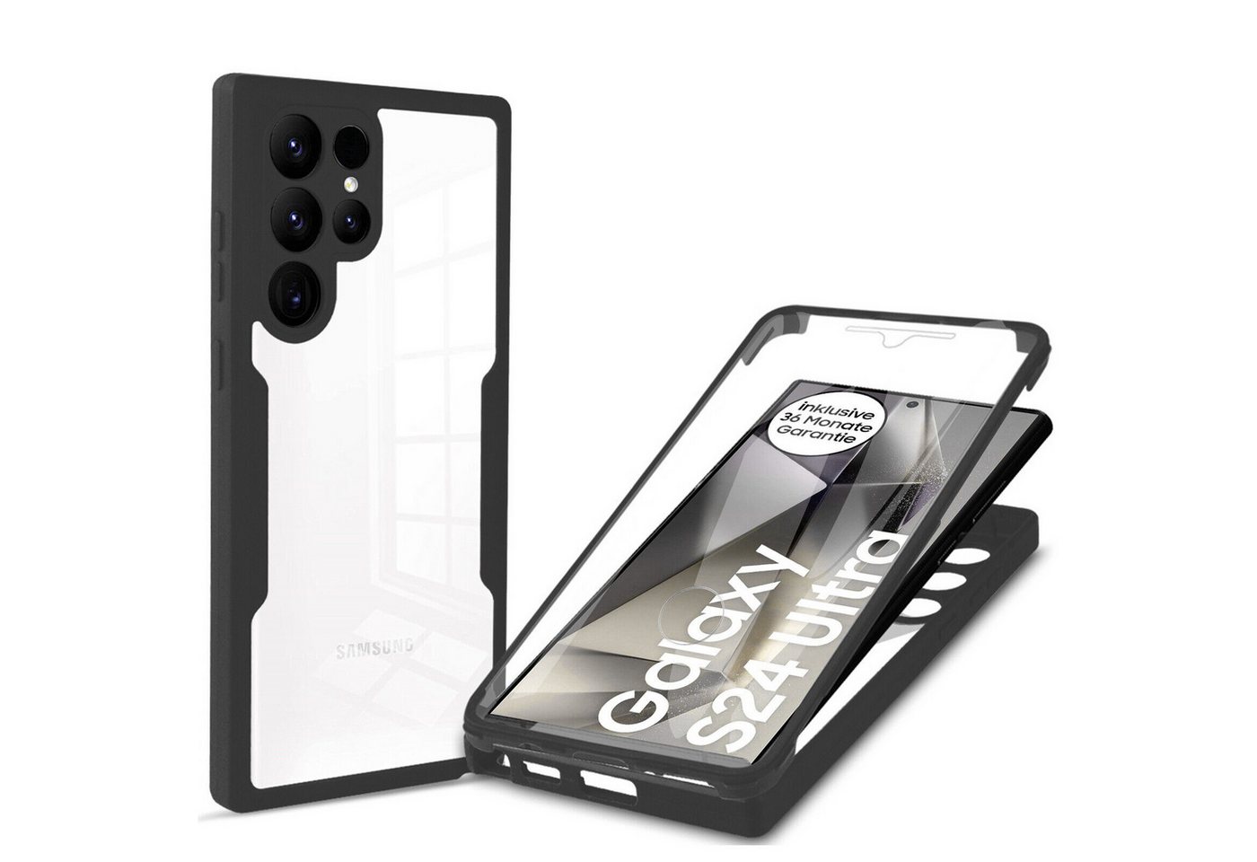 betterfon Handyhülle für Samsung Galaxy S24 Ultra TPU Schutzcase, 2-teiliges 360 Grad Case mit Rundumschutz und passgenauer Passform