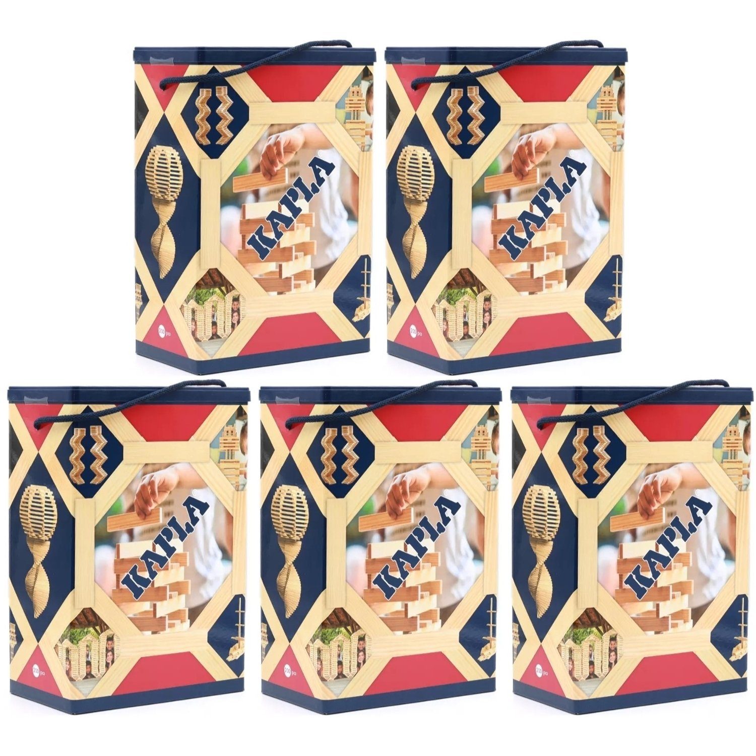 KAPLA Holzplättchen-Set – 40 Teile, Schwarz, Aus Pinienholz, Ab 2 Jahren, Kreatives Bauen