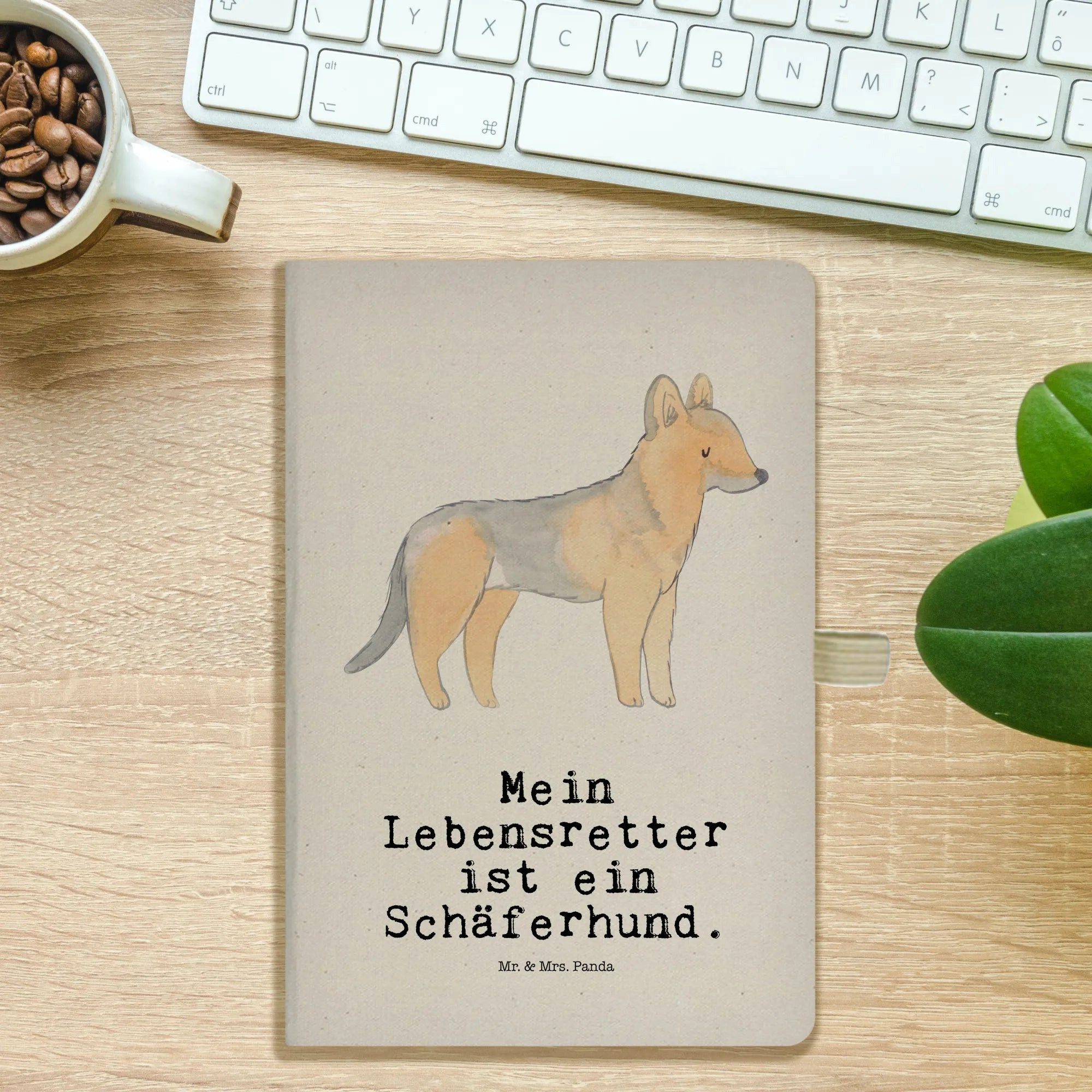 Thumbnail - Mr. & Mrs. Panda Notizbuch Schäferhund Lebensretter - Transparent - Geschenk, A5 Notizbuch Damen Mr. & Mrs. Panda, Kreat...