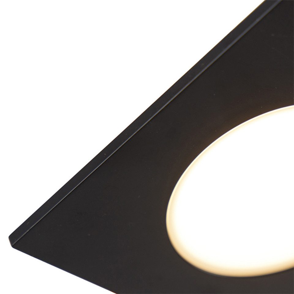 Qazqa LED Einbaustrahler 103278, Dimmbar, LED fest integriert, Extra-Warmweiß, QAZQA Downlight, integrated, Schwarz, Kunststoff, Modern