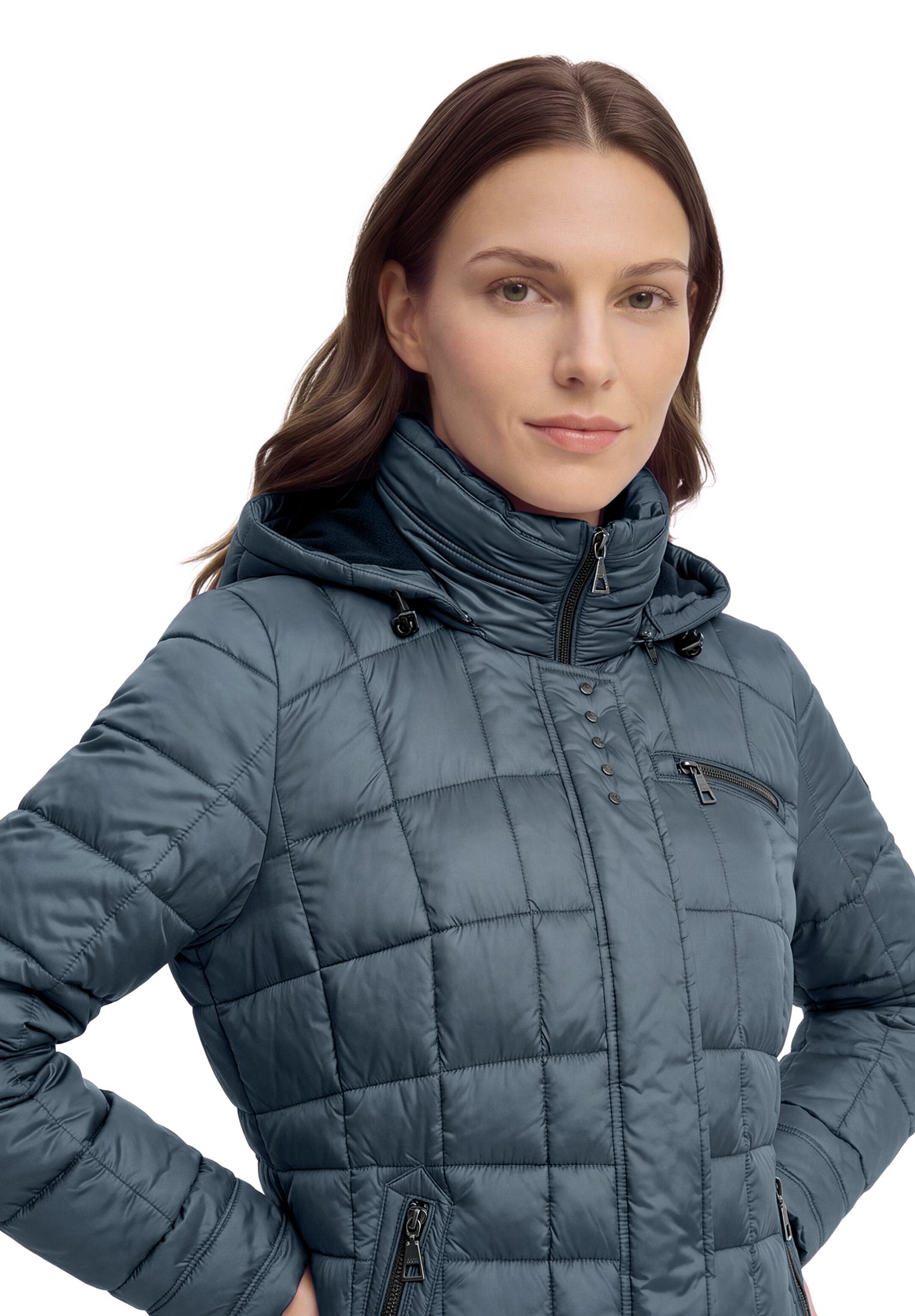 Gil Bret Steppmantel Winterjacke mit abnehmbarer Kapuze und Reißverschluss – Bild 3 von 5