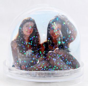 Snowglobe-for-you Schneekugel Foto Schneekugel Kunststoff Sockel transparent 9cm – Glitzer pastell