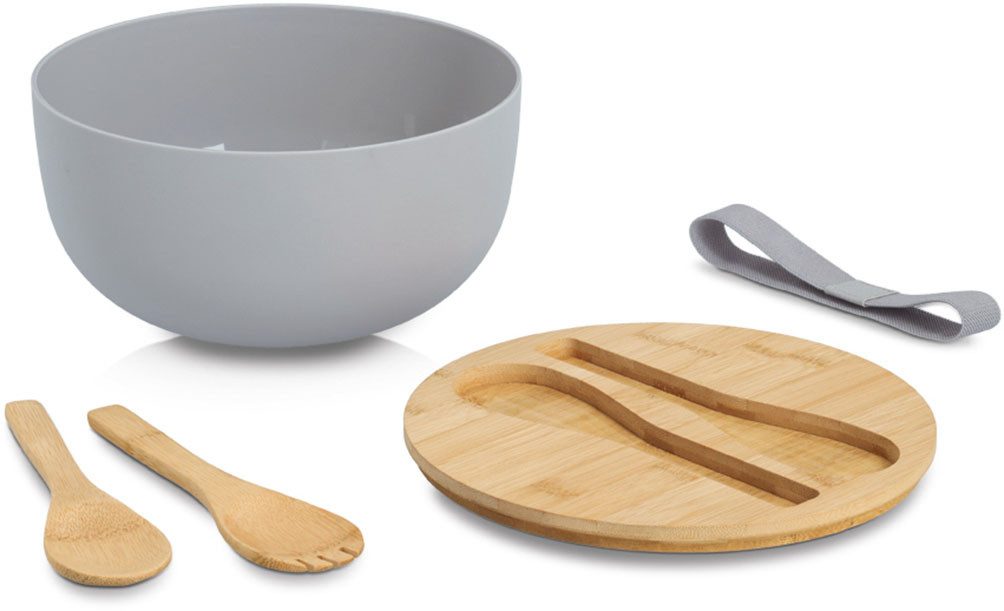Zeller Present Salatschüssel XARTA, Set 4-teilig, (Set, 4-tlg), hochwertiges natürliches Material
