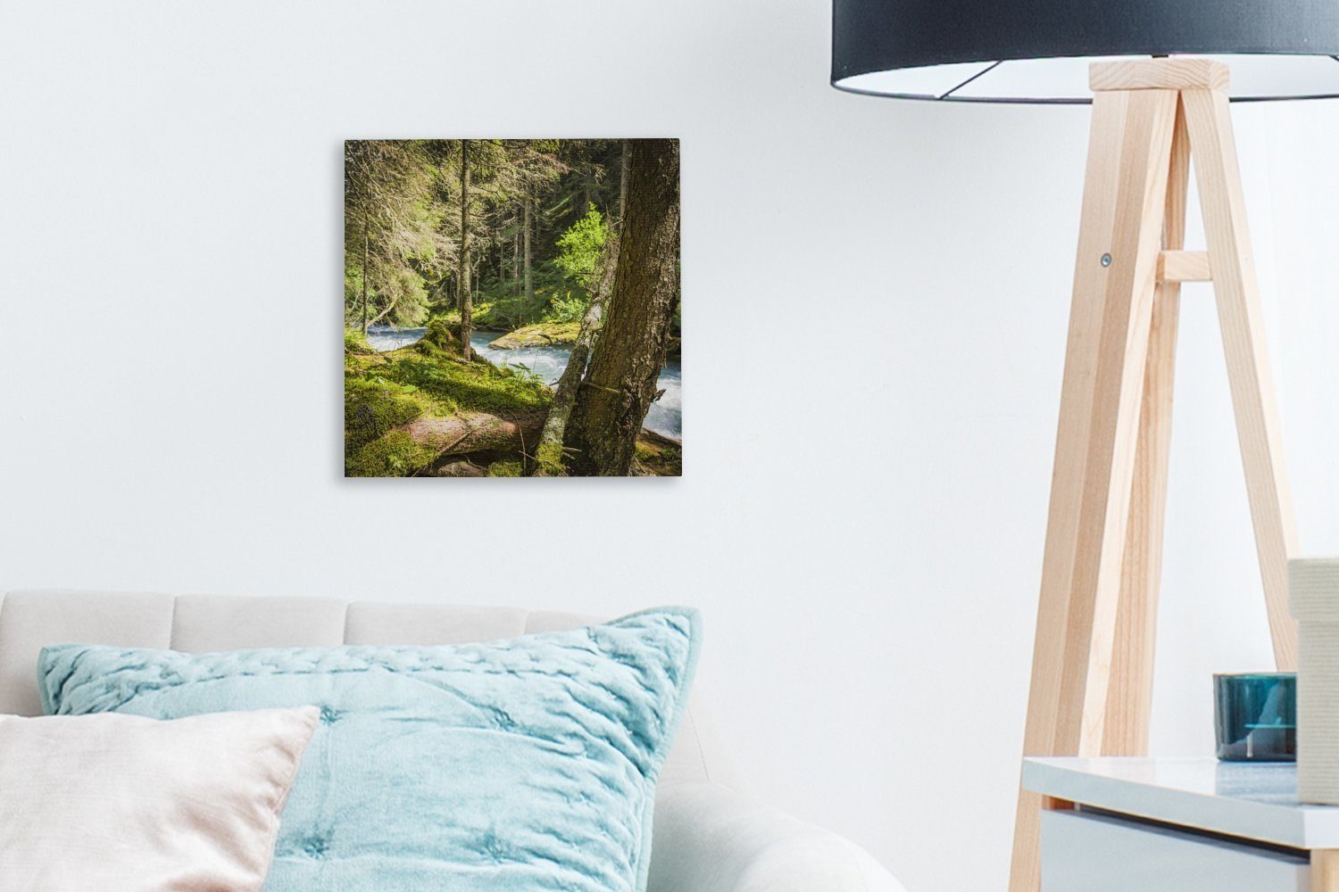 Nationalparks Leinwand Wäldern Tauern, den St), für des Bilder Schlafzimmer Flussbett Leinwandbild Wohnzimmer in Hohe OneMillionCanvasses® (1