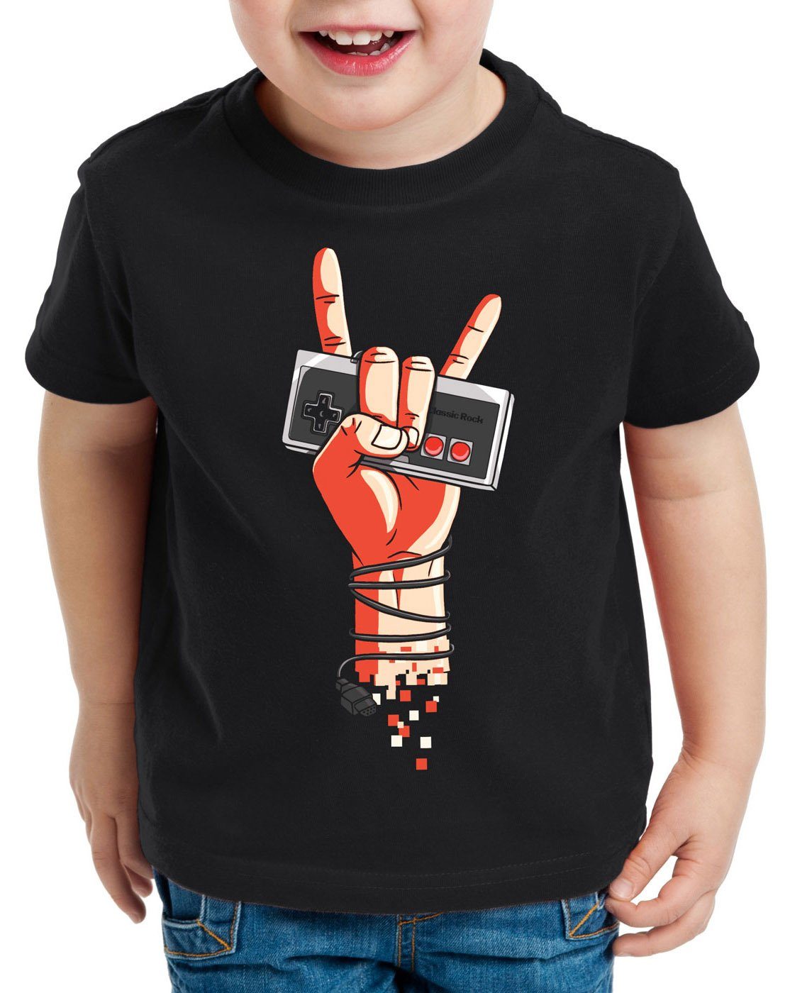 style3 Print-Shirt Kinder T-Shirt Classic Rock nes controller gamepad 8-Bit konsole gamer | T-Shirts