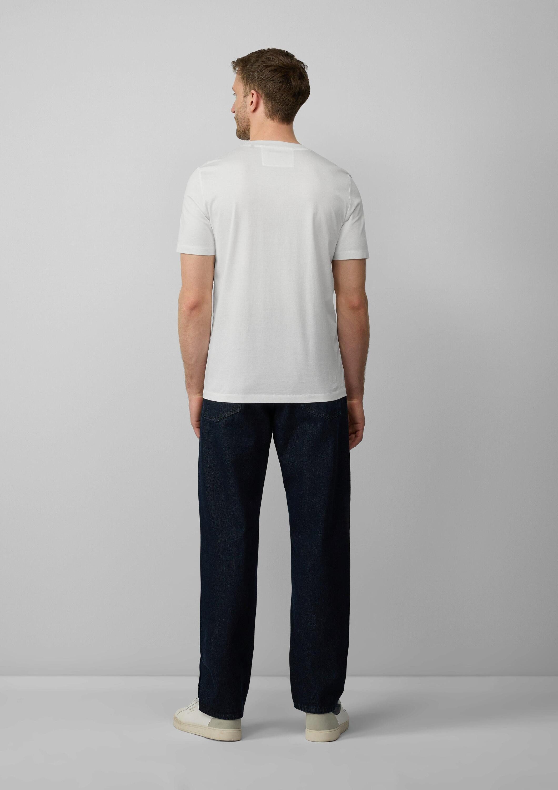 s.Oliver Kurzarmshirt T-Shirt T-Shirt aus merzerisierter Baumwolle mit Logo-Detail